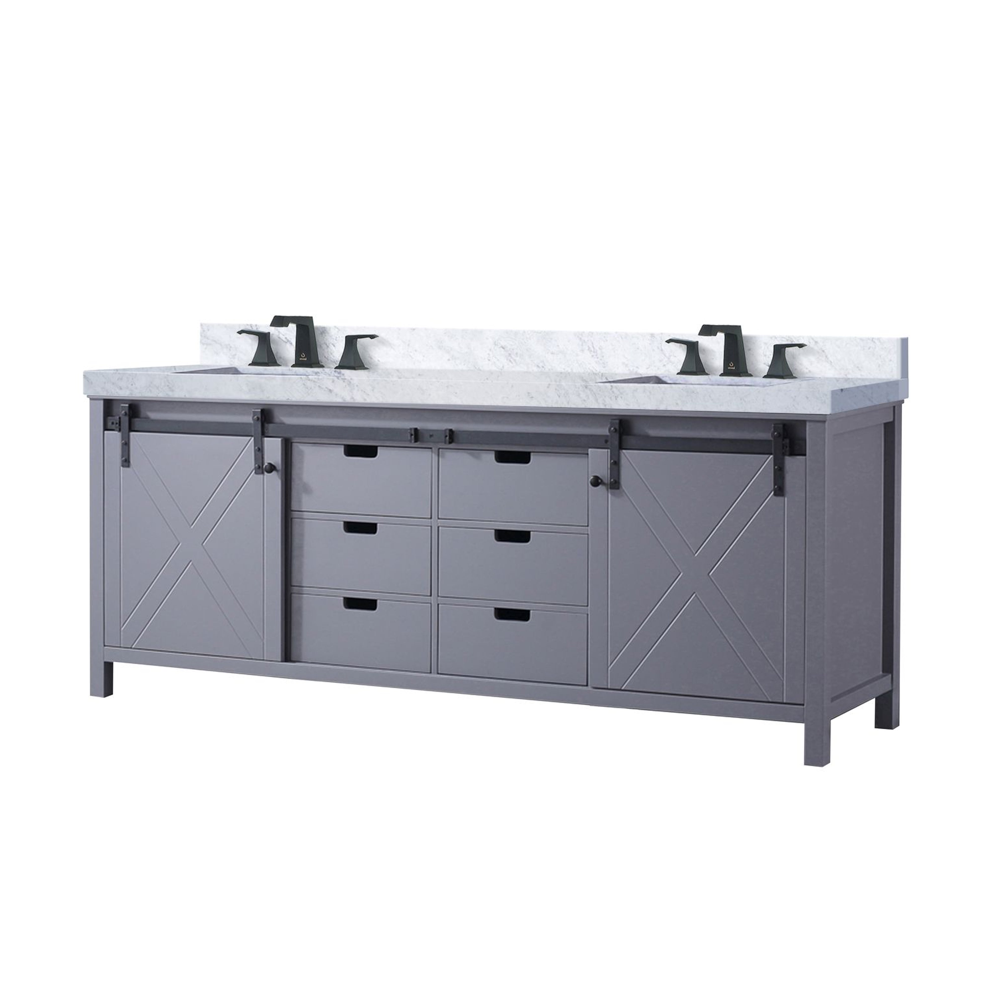 Marsyas 84 in W x 22 in D Dark Grey Double Bath Vanity