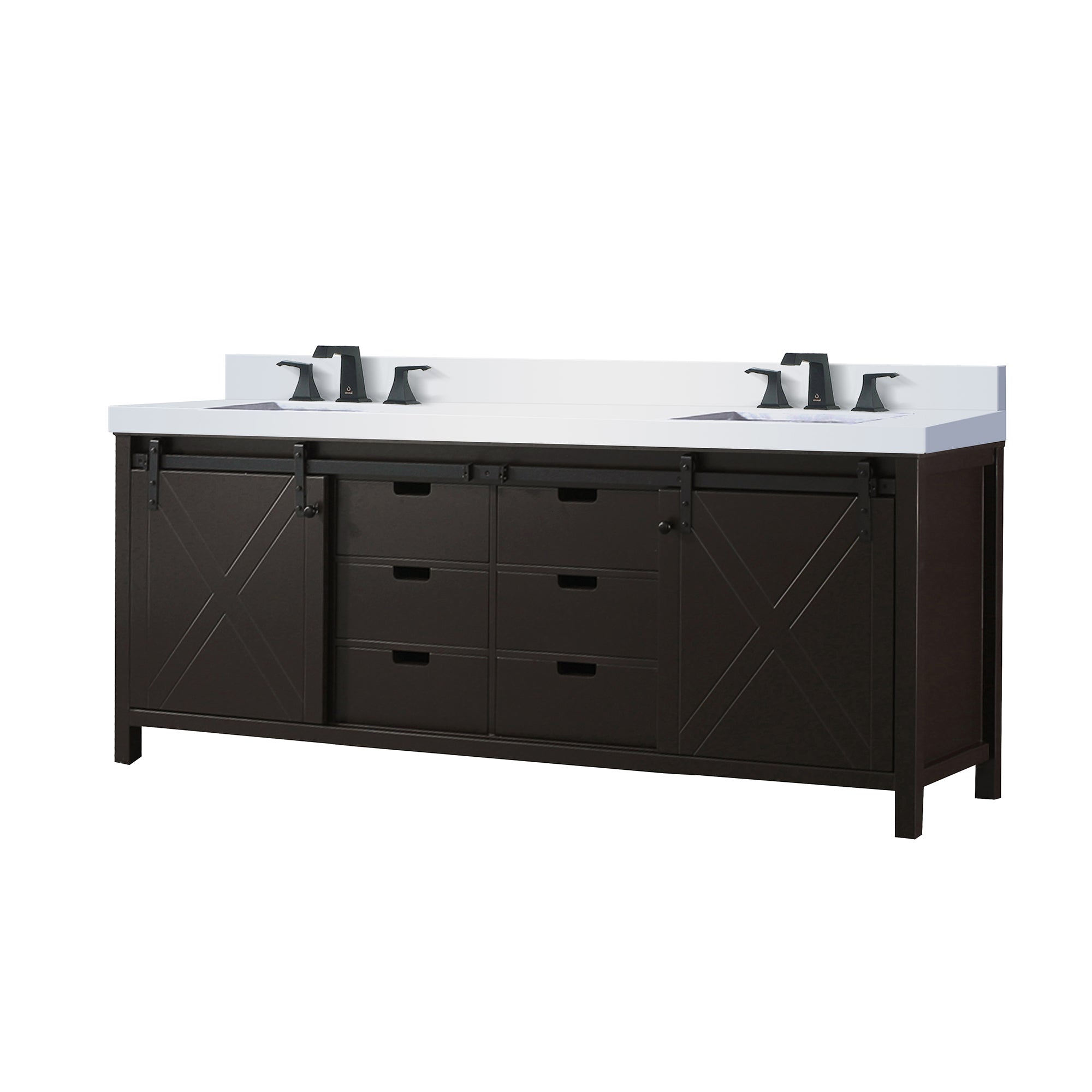 Marsyas 84 in W x 22 in D Brown Double Bath Vanity
