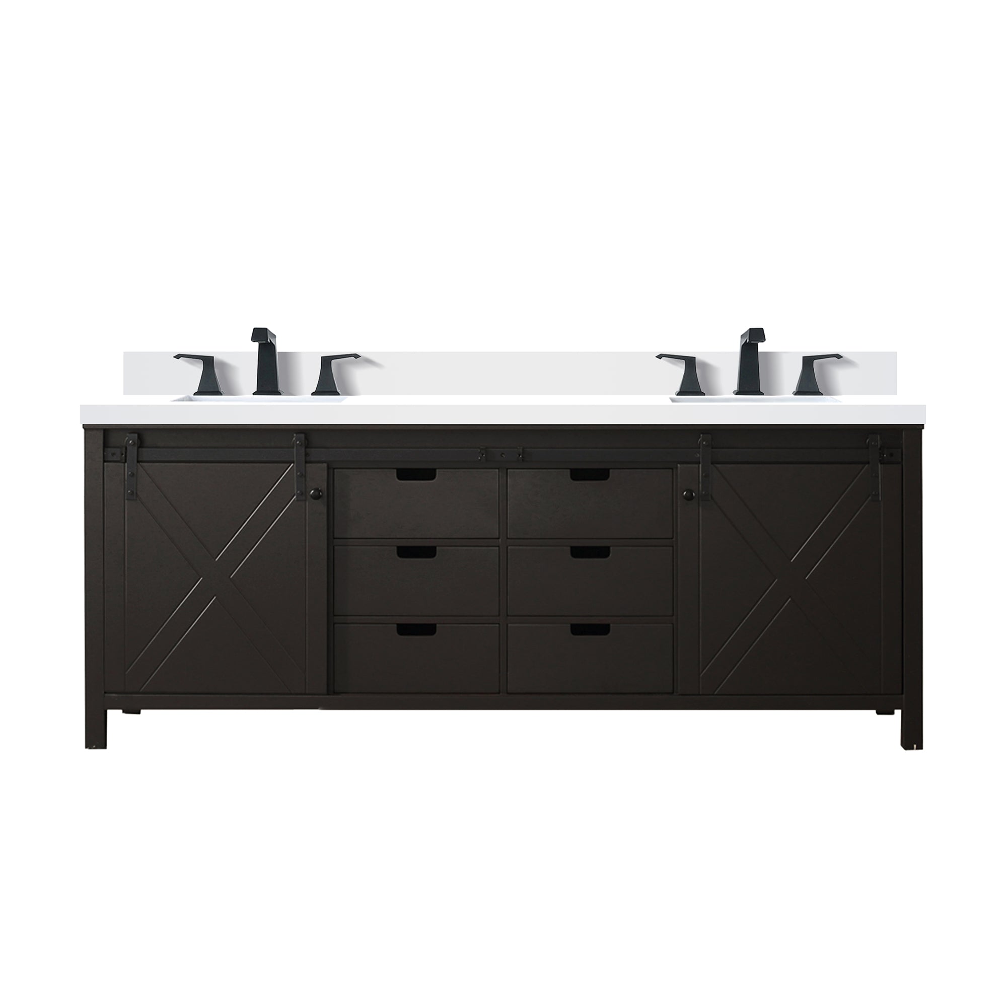 Marsyas 84 in W x 22 in D Brown Double Bath Vanity
