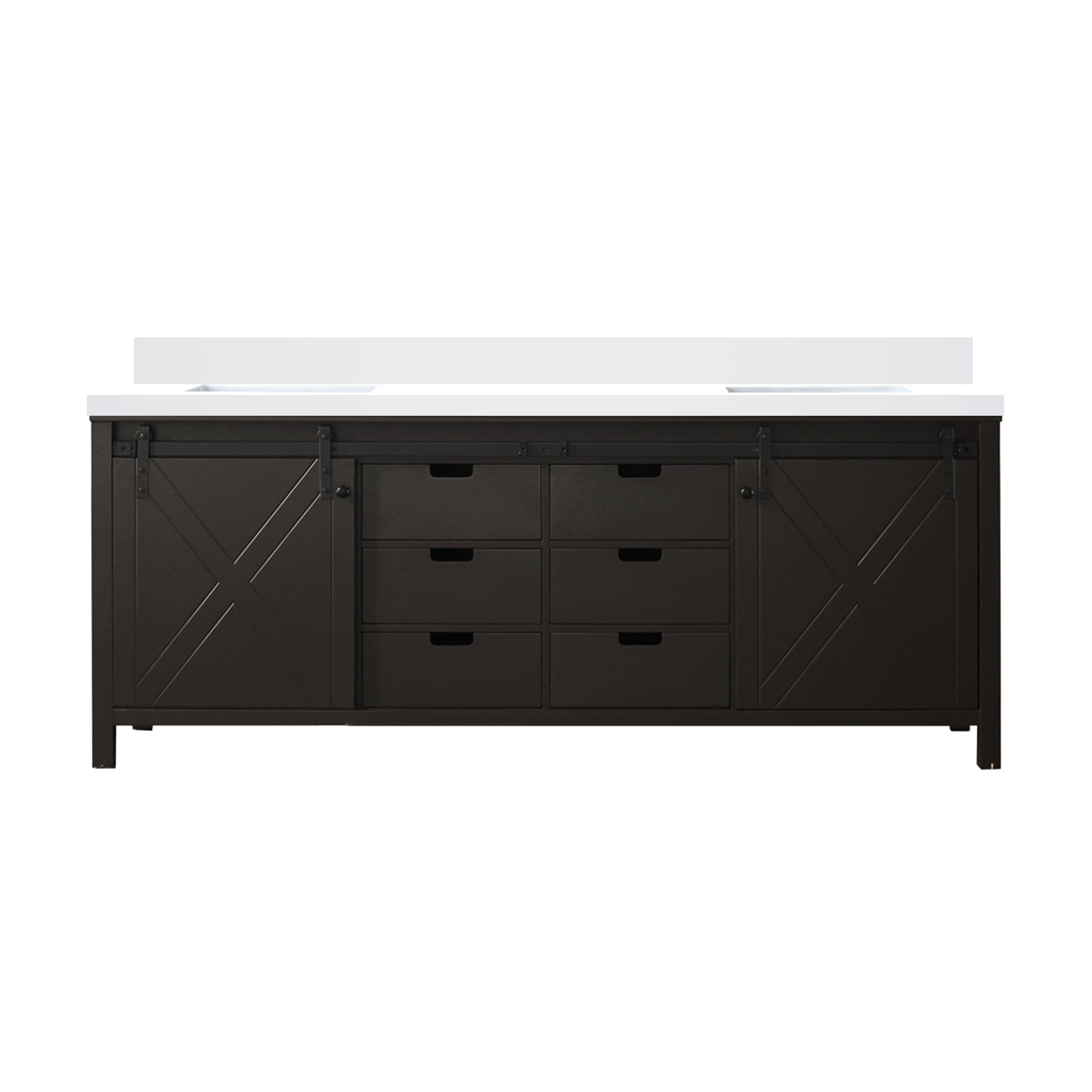 Marsyas 84 in W x 22 in D Brown Double Bath Vanity