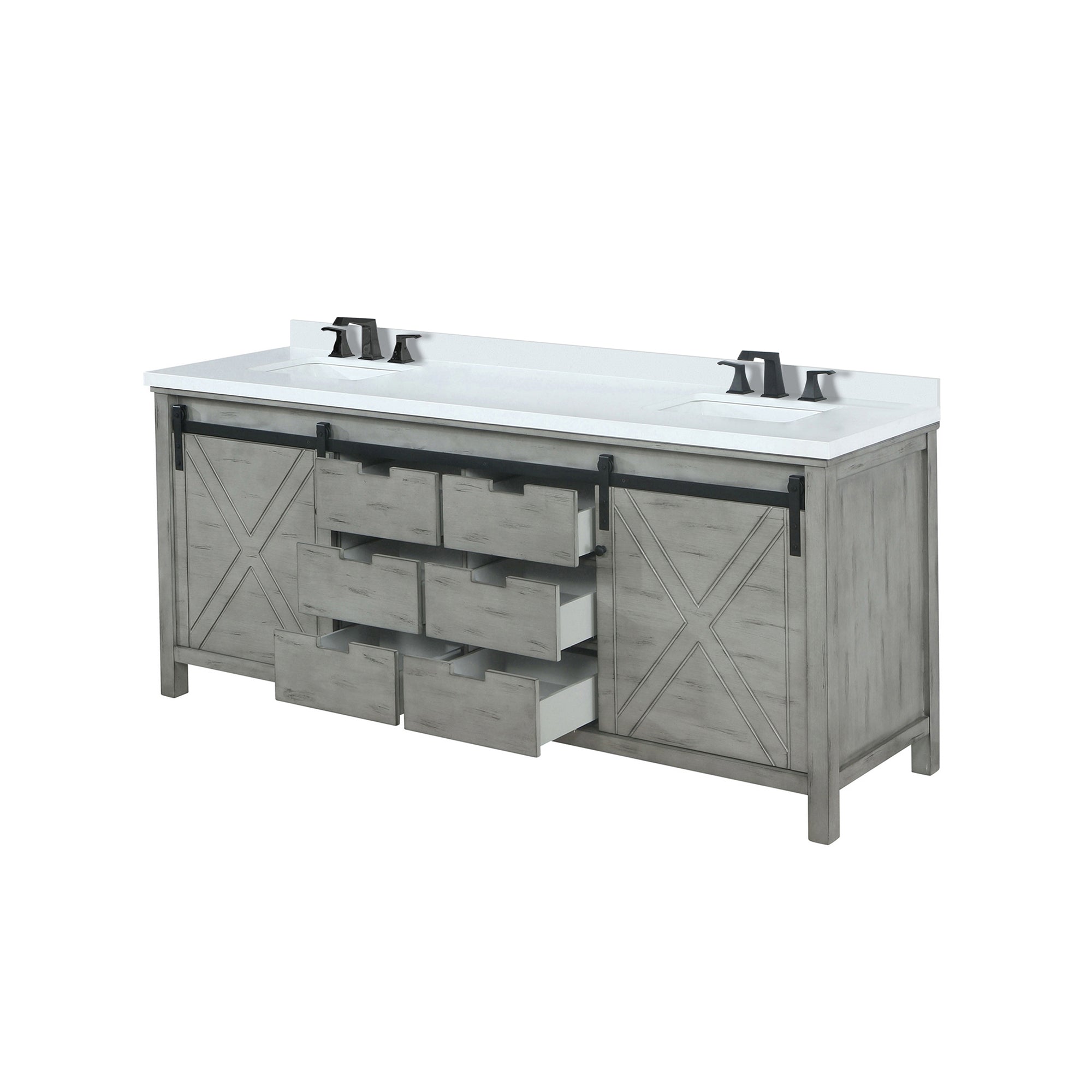 Marsyas 84 in W x 22 in D Ash Grey Double Bath Vanity