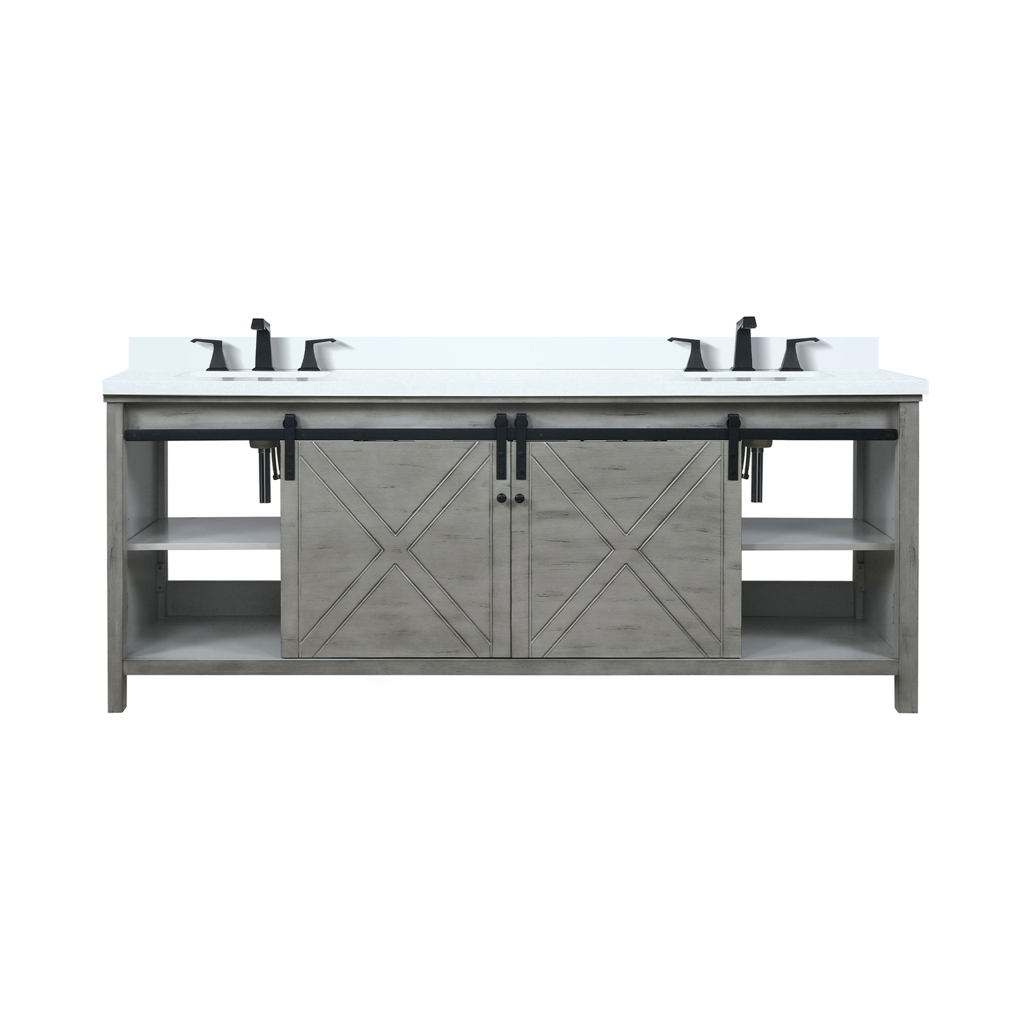 Marsyas 84 in W x 22 in D Ash Grey Double Bath Vanity