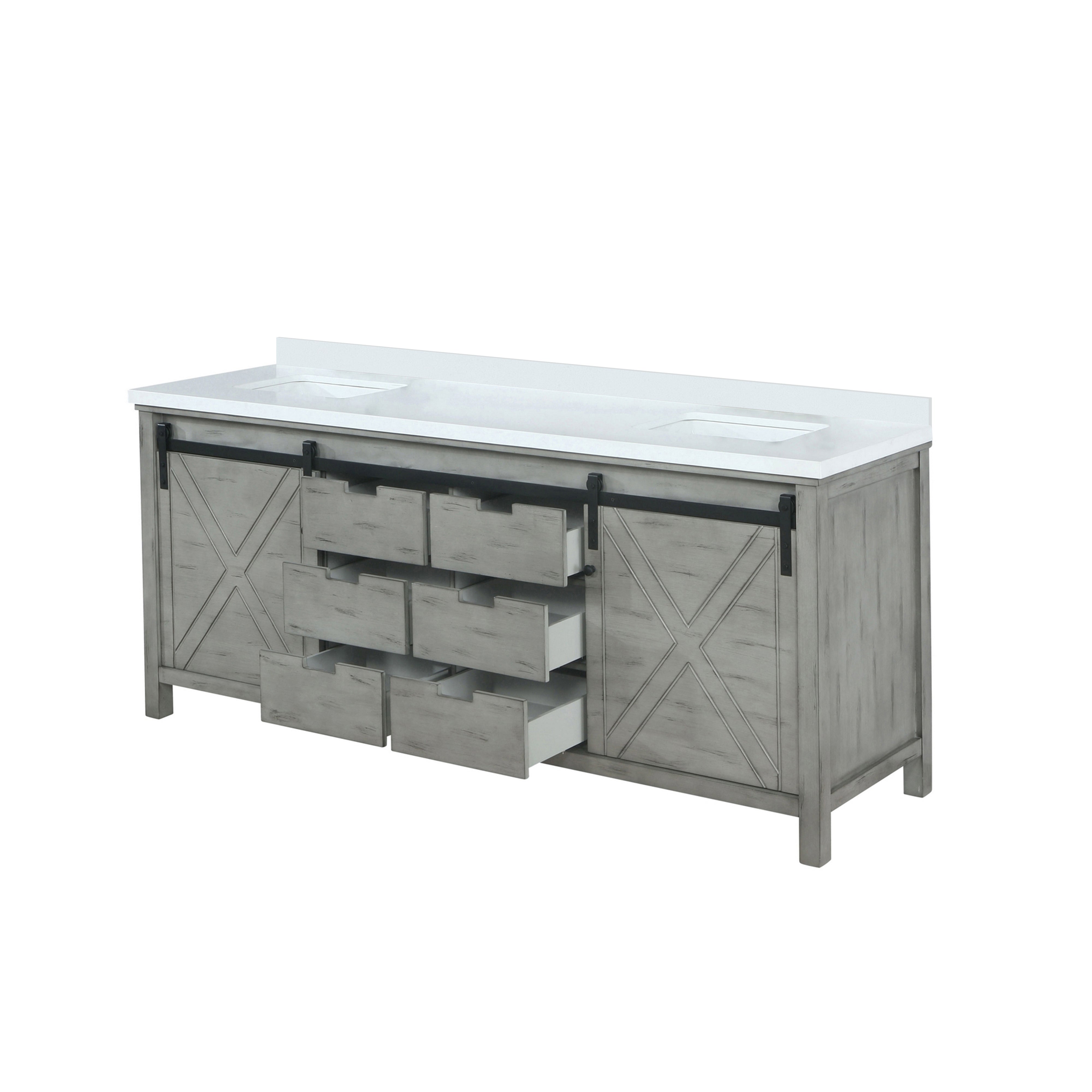 Marsyas 84 in W x 22 in D Ash Grey Double Bath Vanity