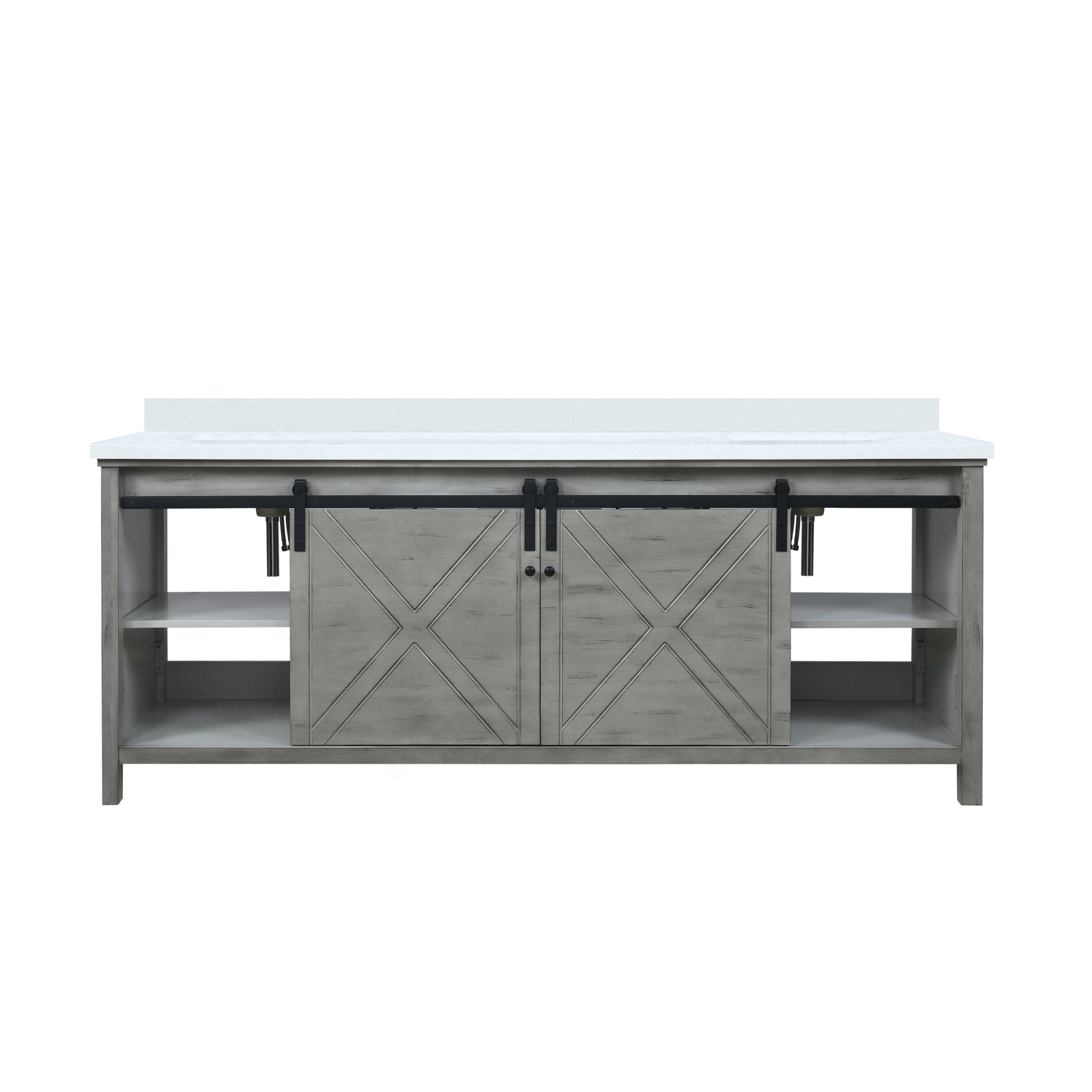 Marsyas 84 in W x 22 in D Ash Grey Double Bath Vanity