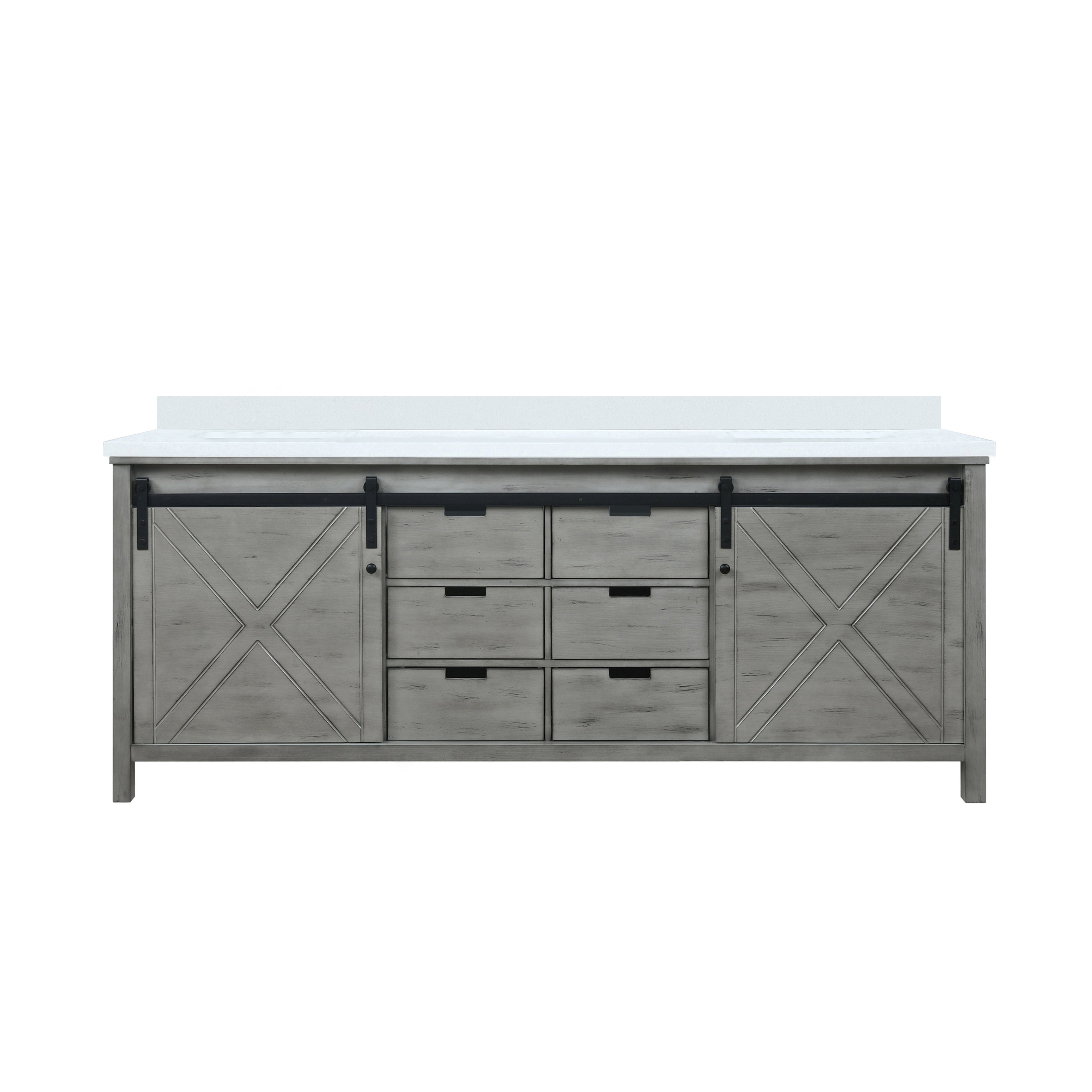 Marsyas 84 in W x 22 in D Ash Grey Double Bath Vanity