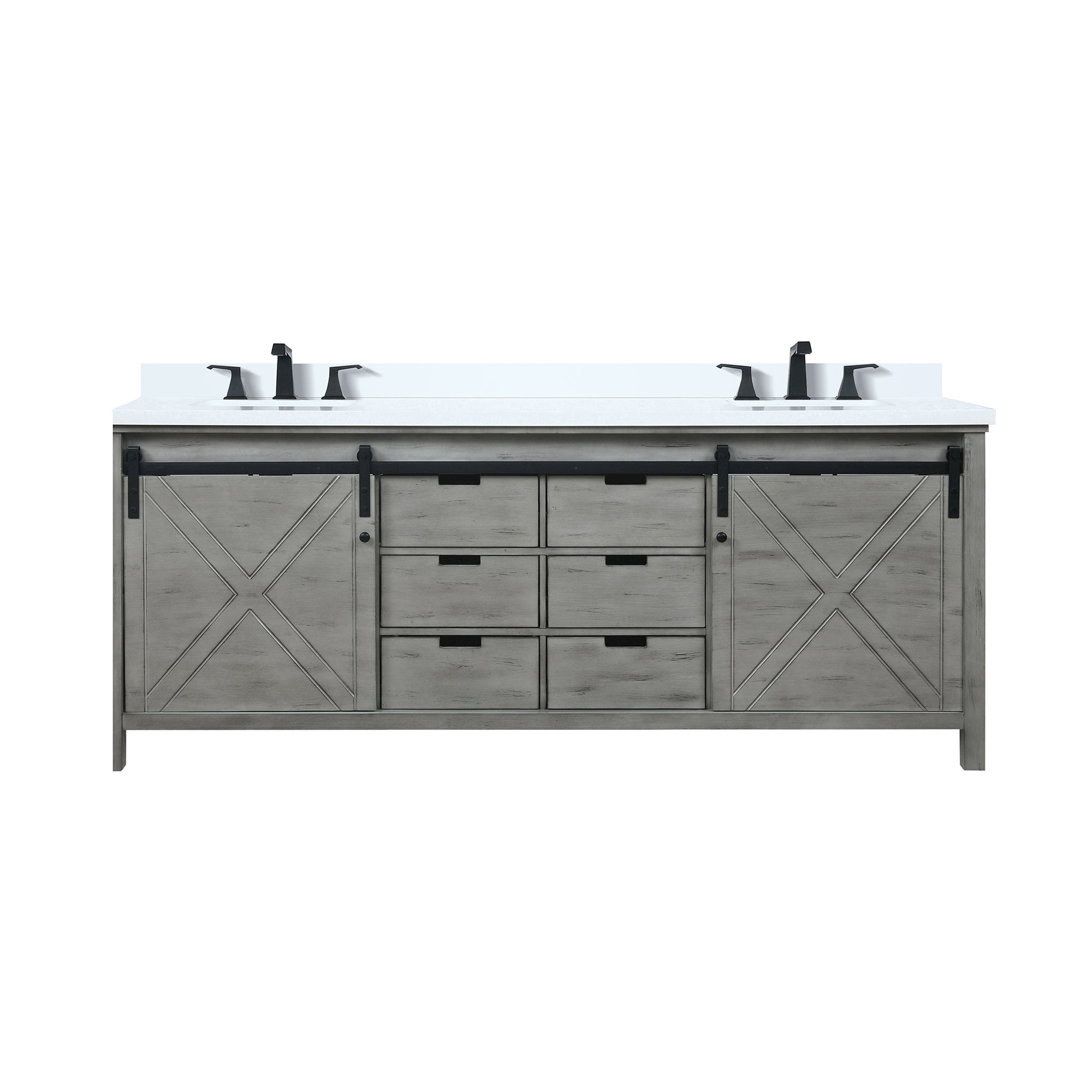 Marsyas 84 in W x 22 in D Ash Grey Double Bath Vanity