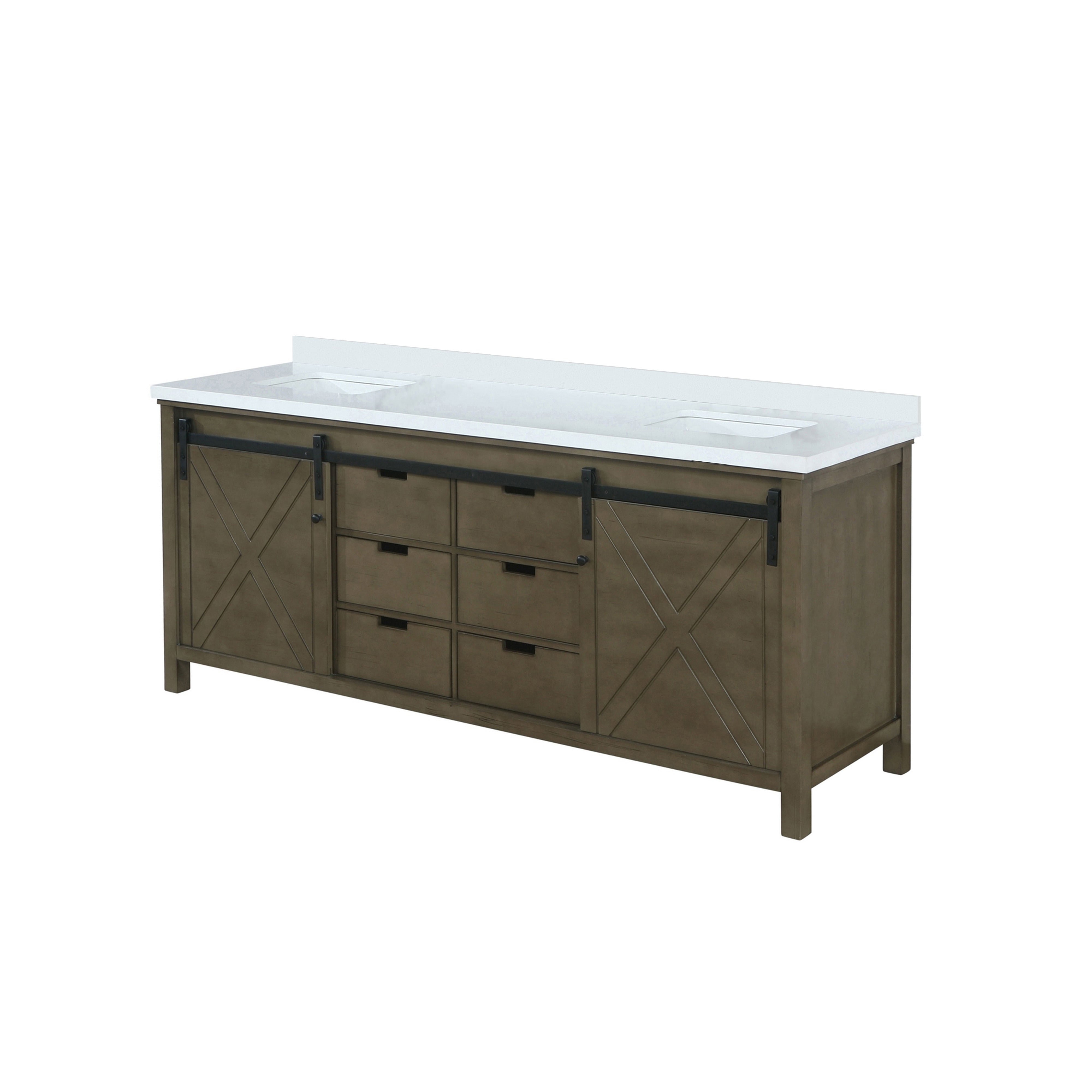 Marsyas 84 in W x 22 in D Rustic Brown Double Bath Vanity