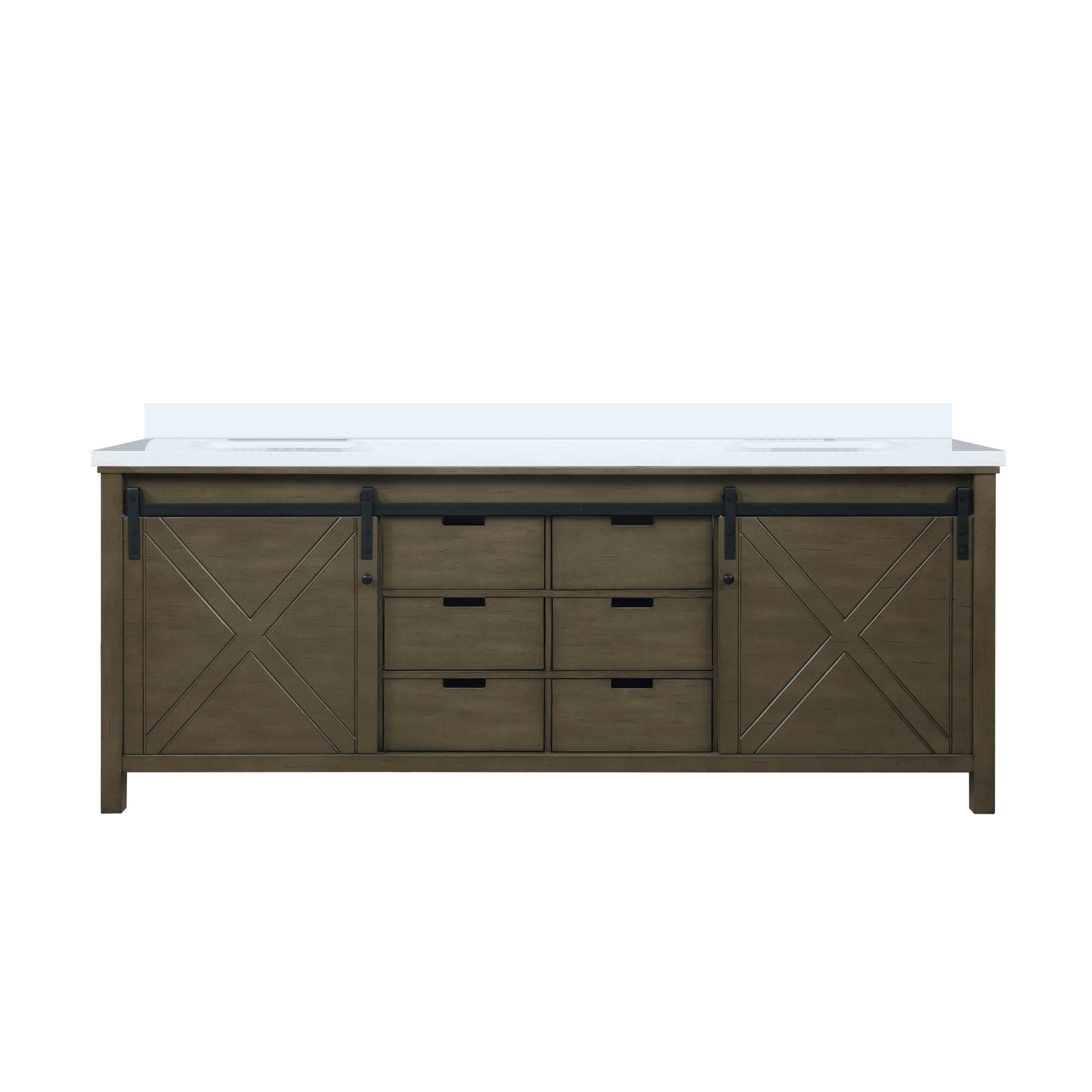 Marsyas 84 in W x 22 in D Rustic Brown Double Bath Vanity