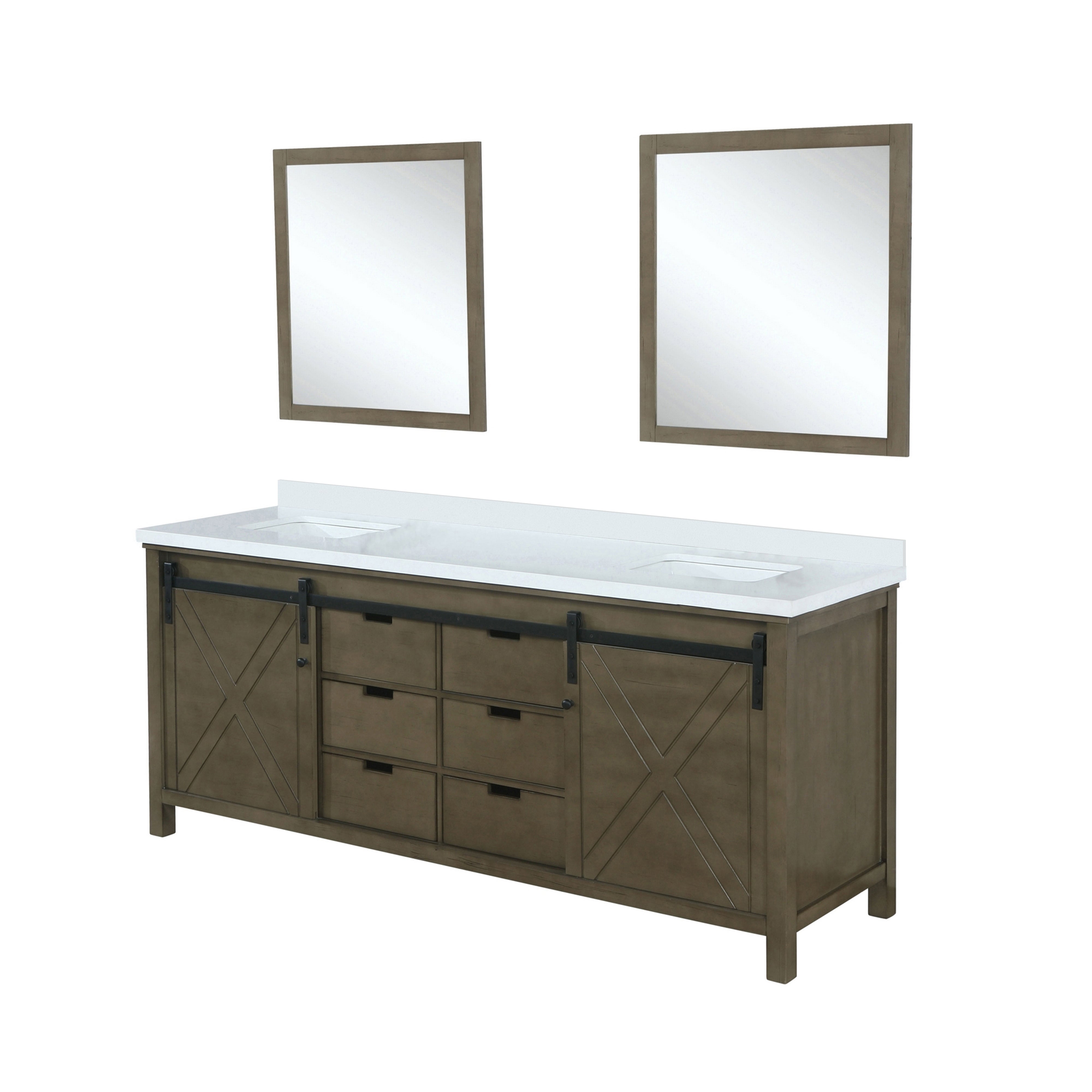 Marsyas 84 in W x 22 in D Rustic Brown Double Bath Vanity
