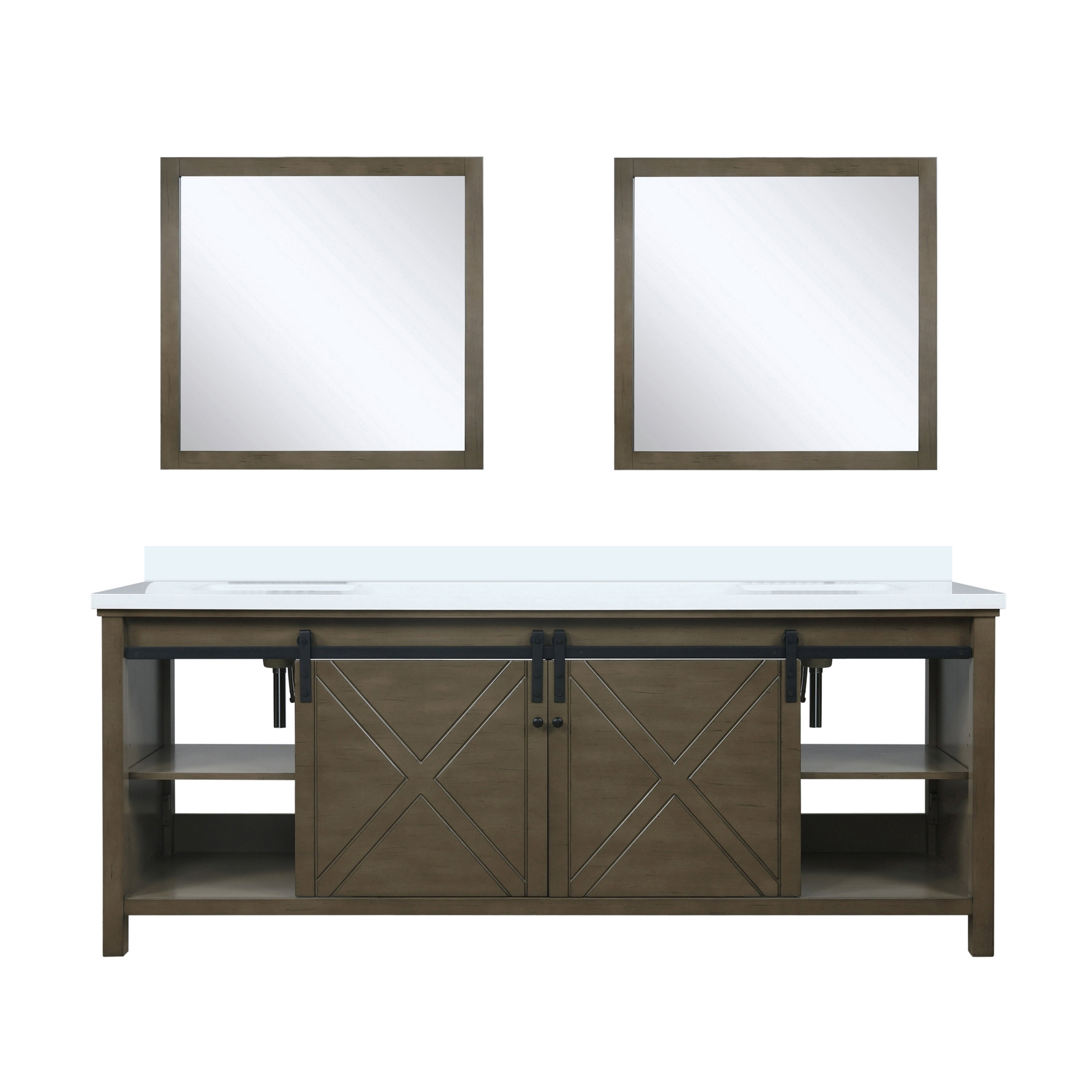 Marsyas 84 in W x 22 in D Rustic Brown Double Bath Vanity
