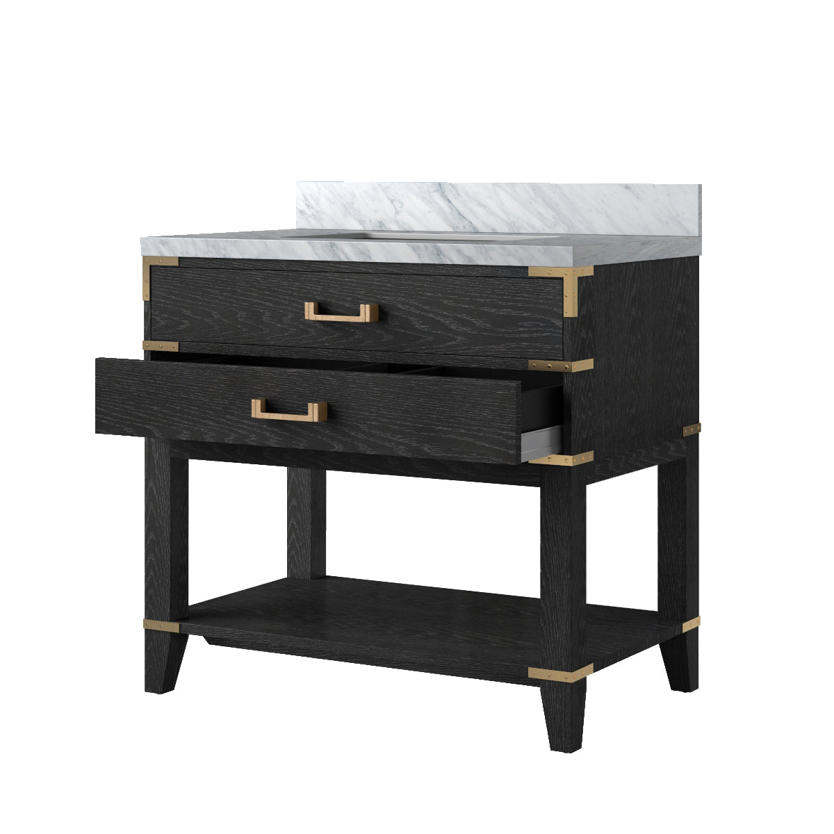 Norwalk 36 in W x 22 in D Black Oak Single Bath Vanity