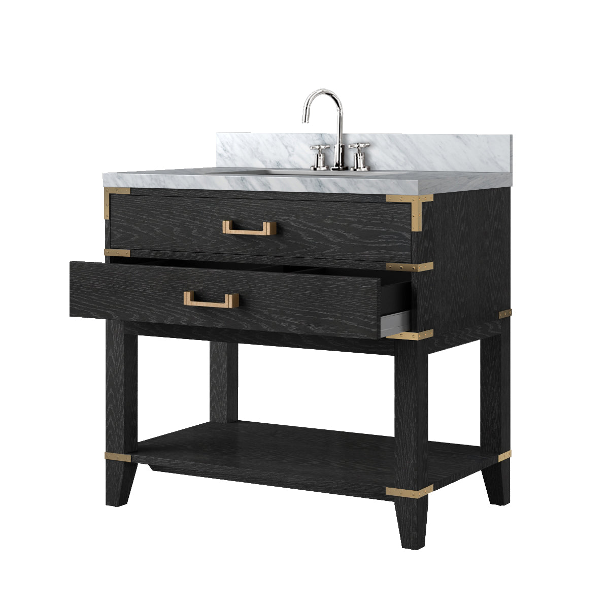 Norwalk 36 in W x 22 in D Black Oak Single Bath Vanity