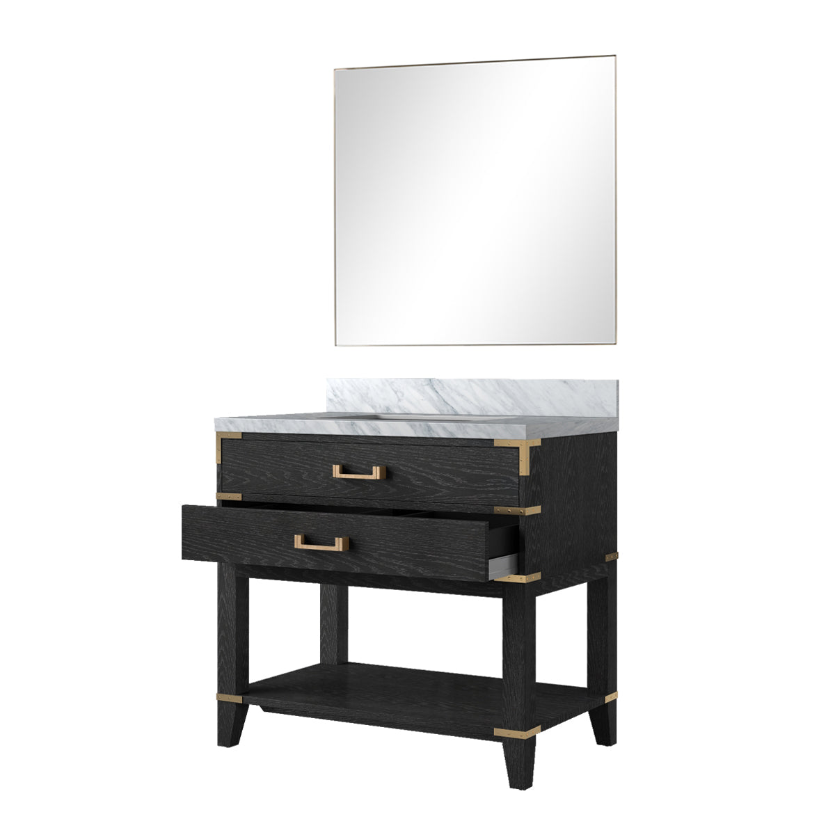 Norwalk 36 in W x 22 in D Black Oak Single Bath Vanity