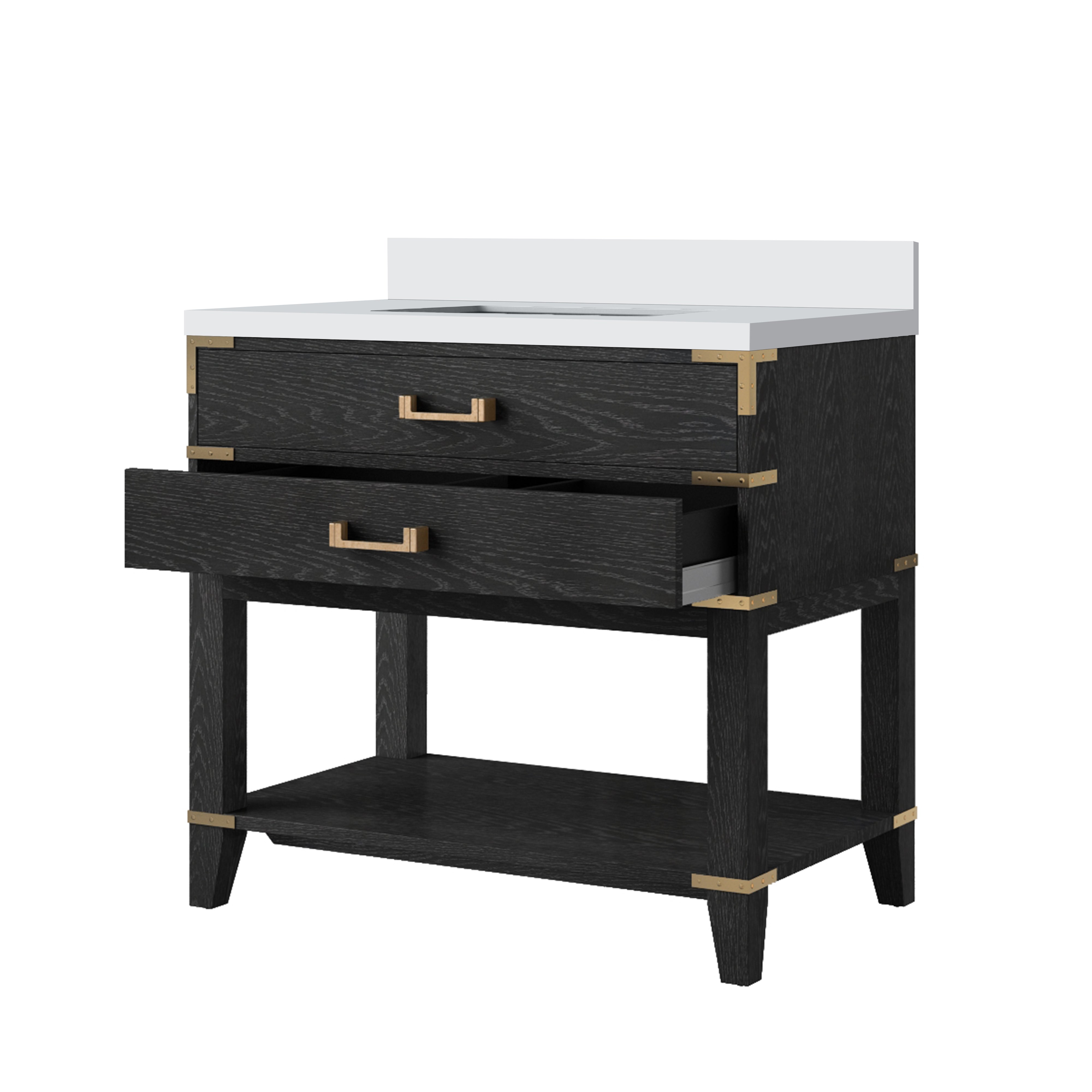 Norwalk 36 in W x 22 in D Black Oak Single Bath Vanity