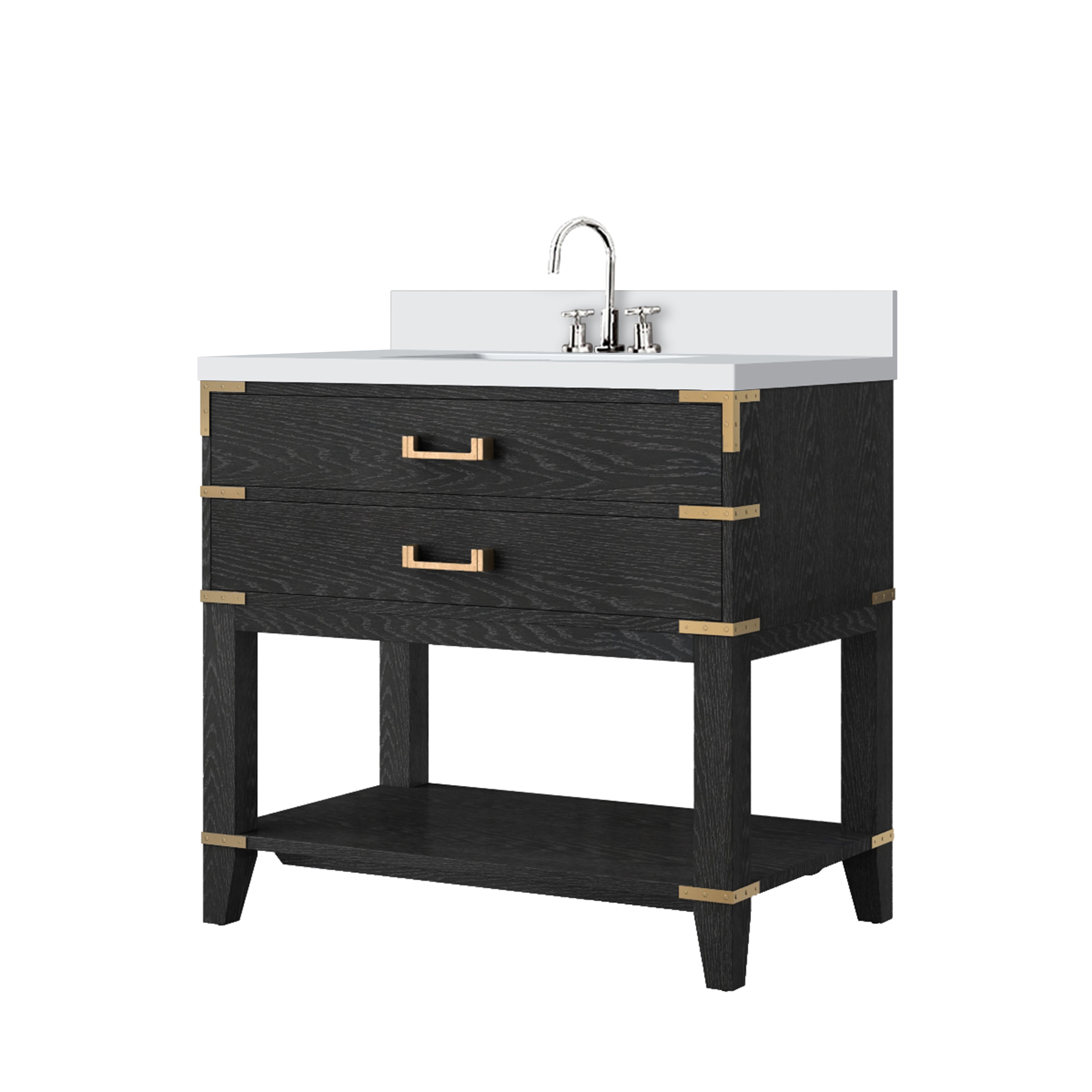 Norwalk 36 in W x 22 in D Black Oak Single Bath Vanity