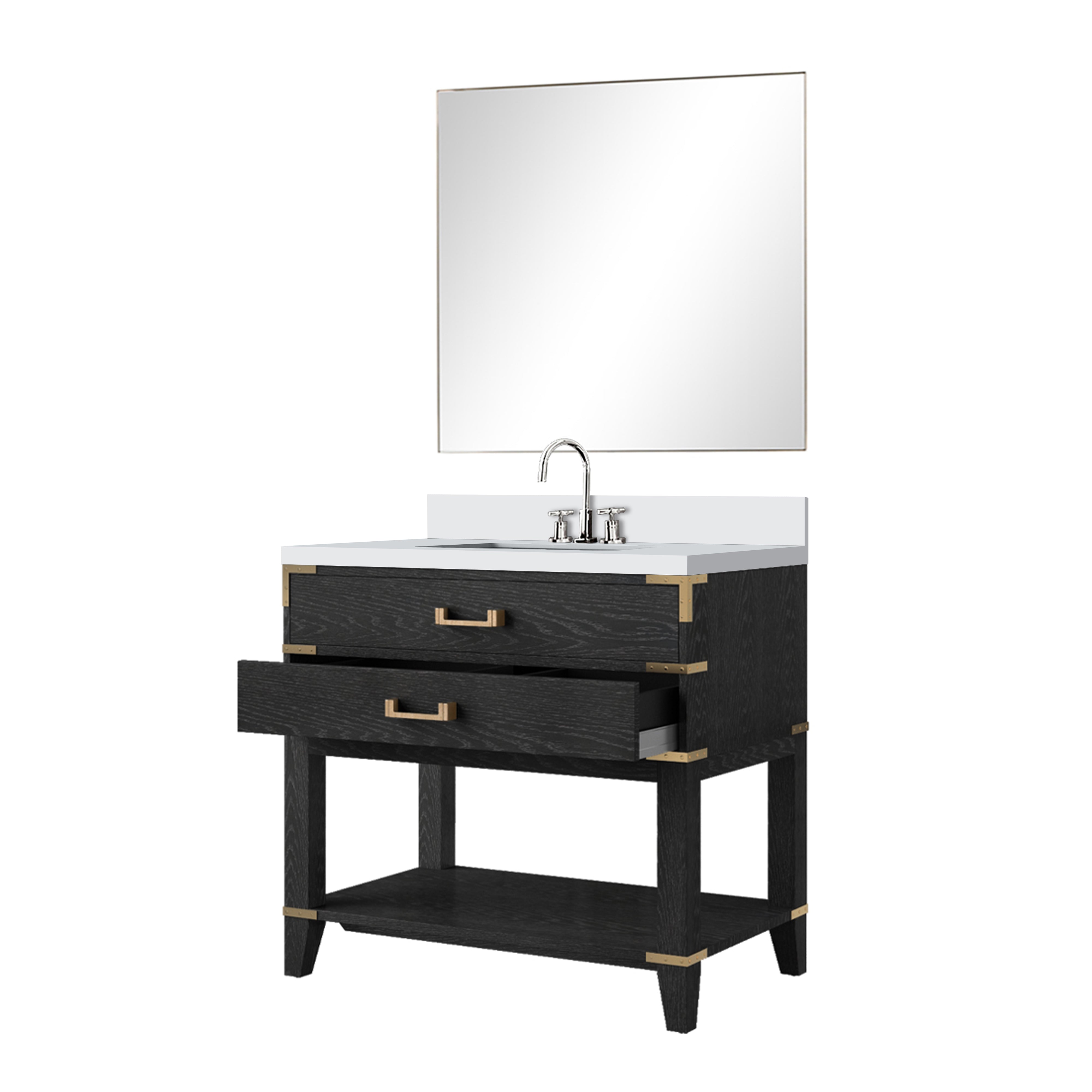 Norwalk 36 in W x 22 in D Black Oak Single Bath Vanity