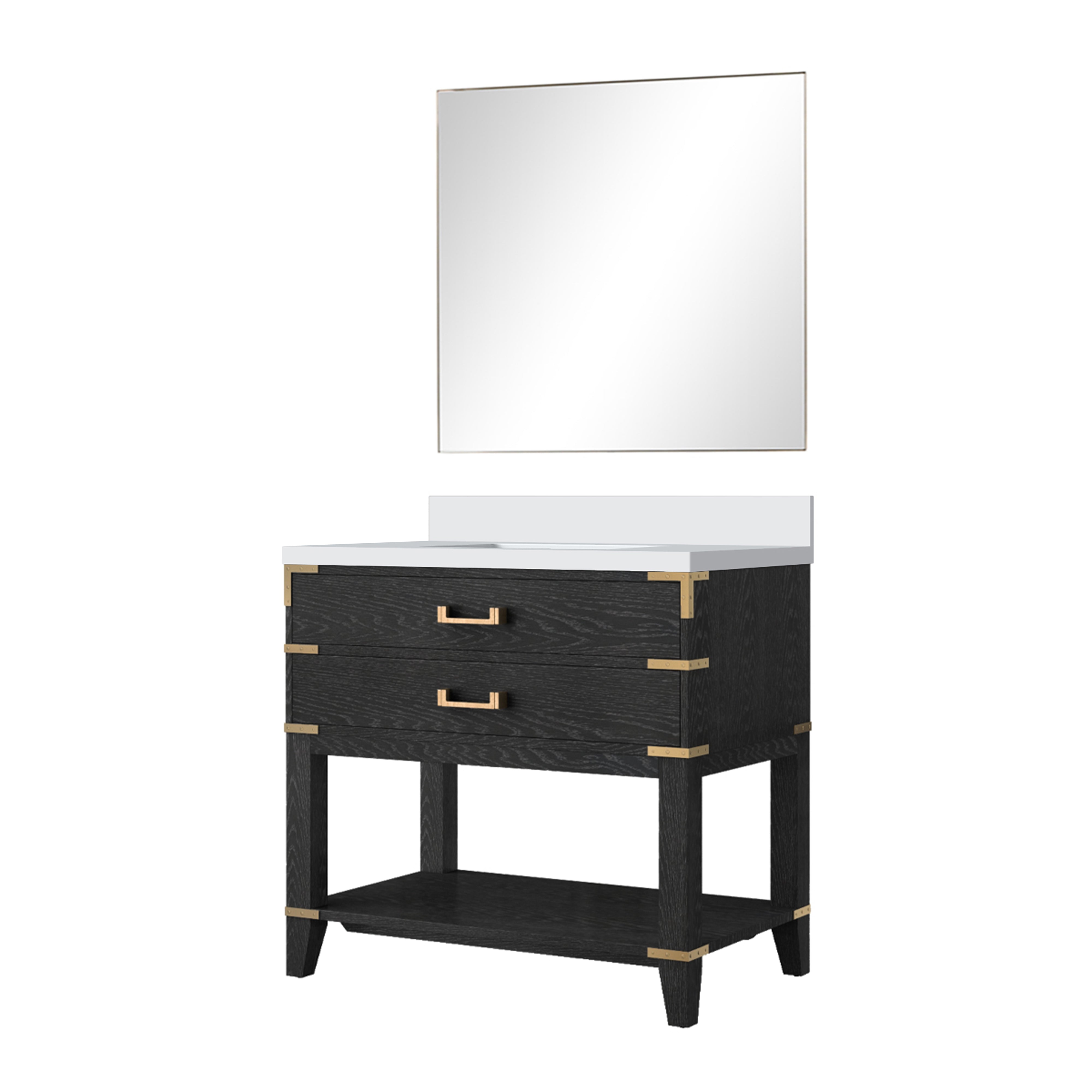 Norwalk 36 in W x 22 in D Black Oak Single Bath Vanity