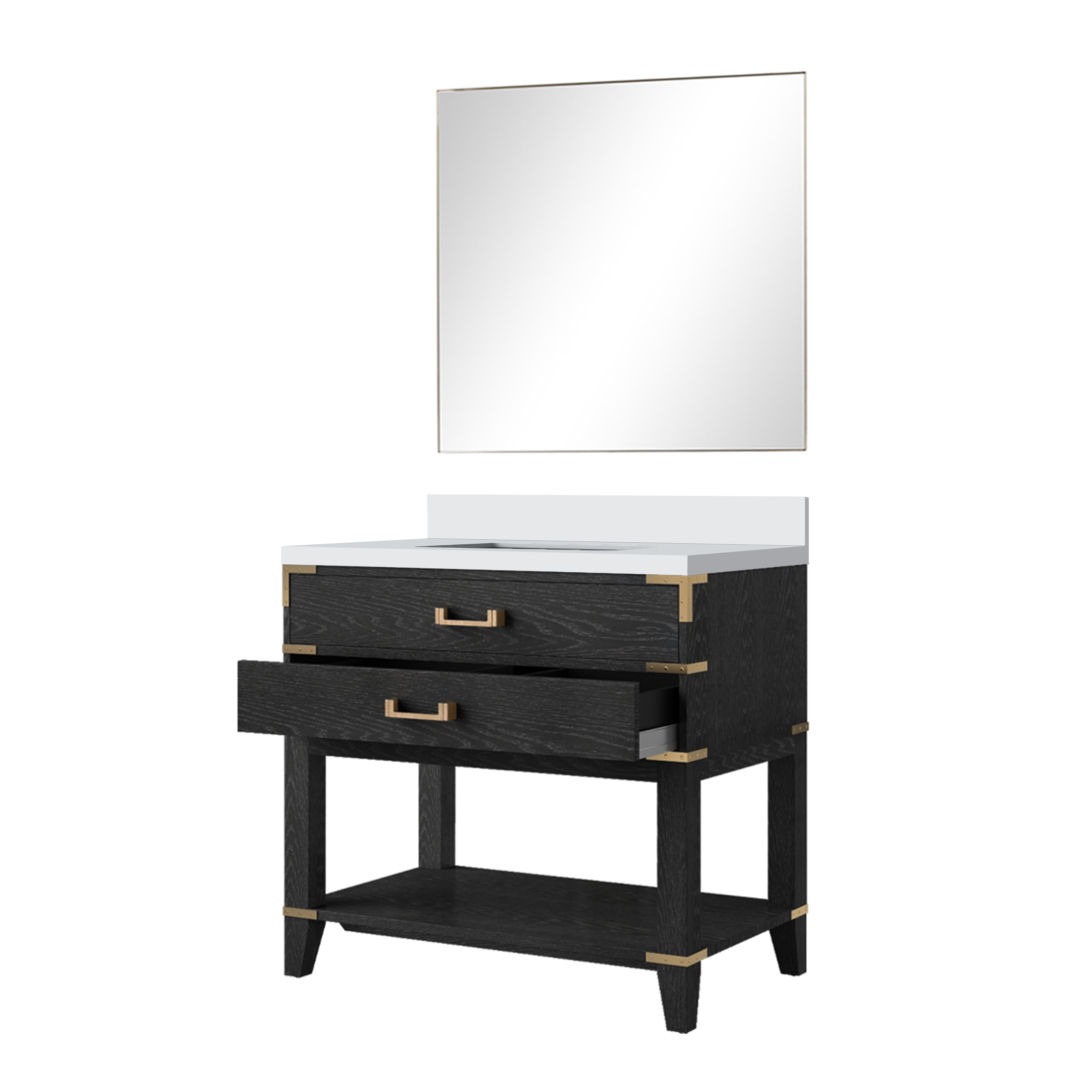 Norwalk 36 in W x 22 in D Black Oak Single Bath Vanity