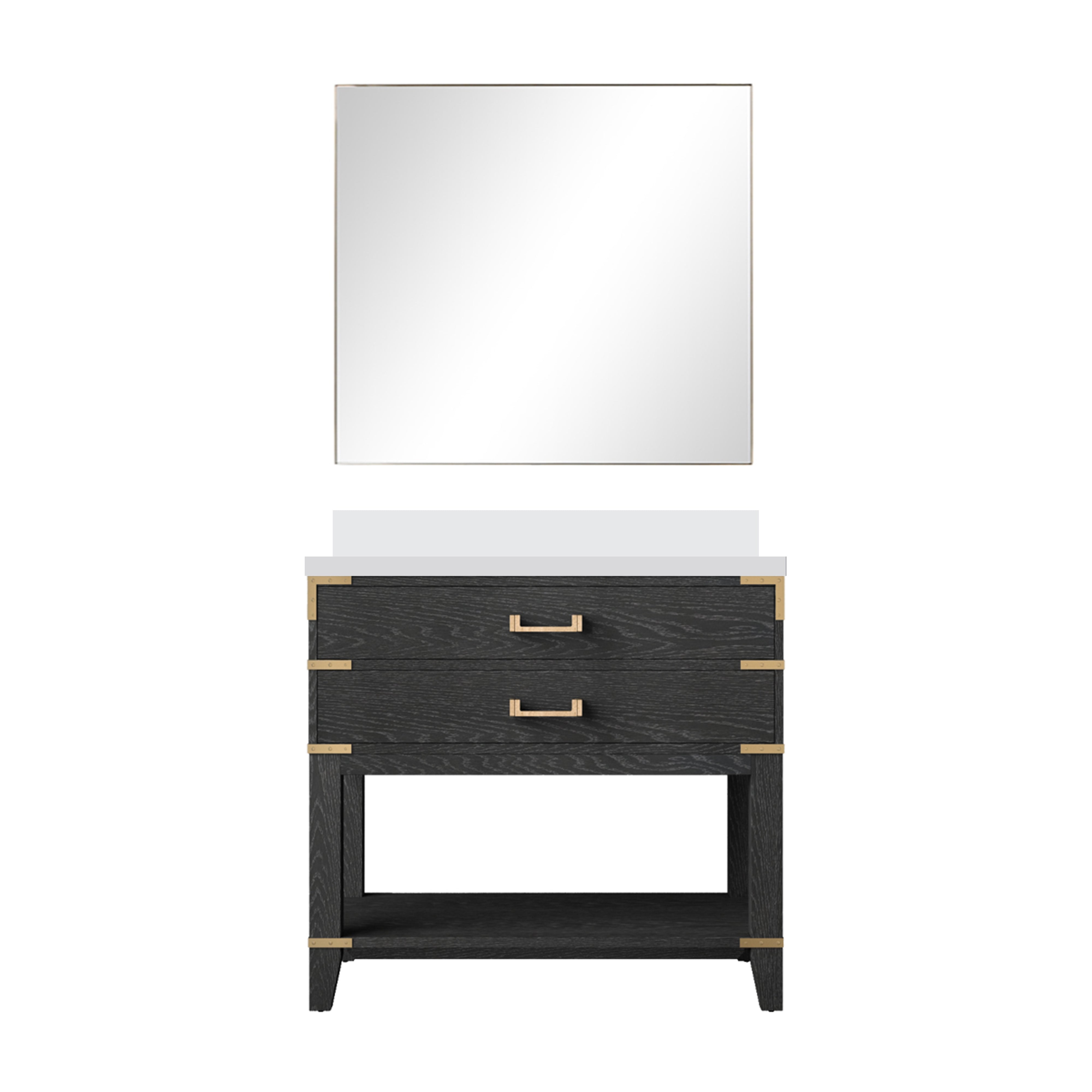 Norwalk 36 in W x 22 in D Black Oak Single Bath Vanity
