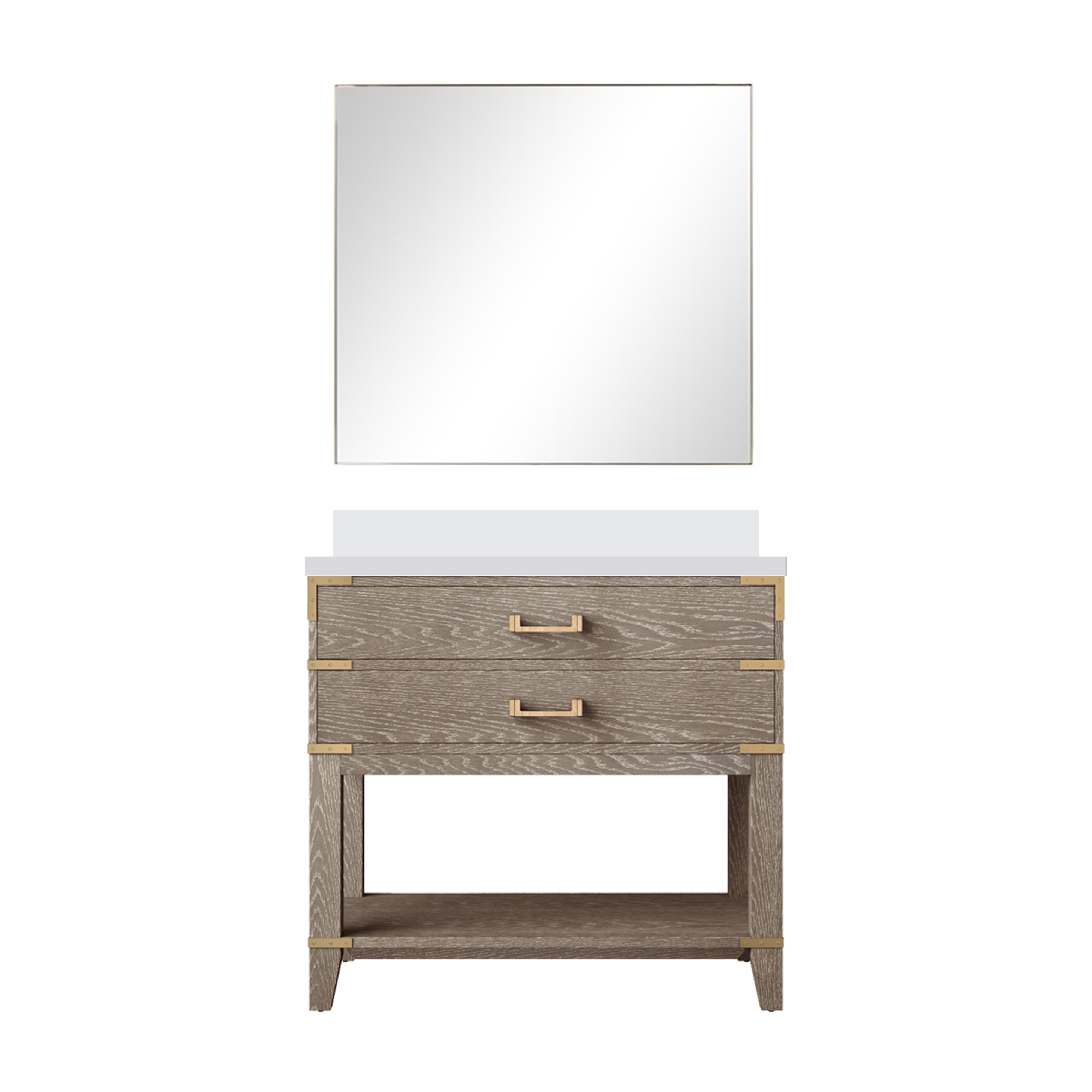 Norwalk 36 in W x 22 in D Grey Oak Single Bath Vanity