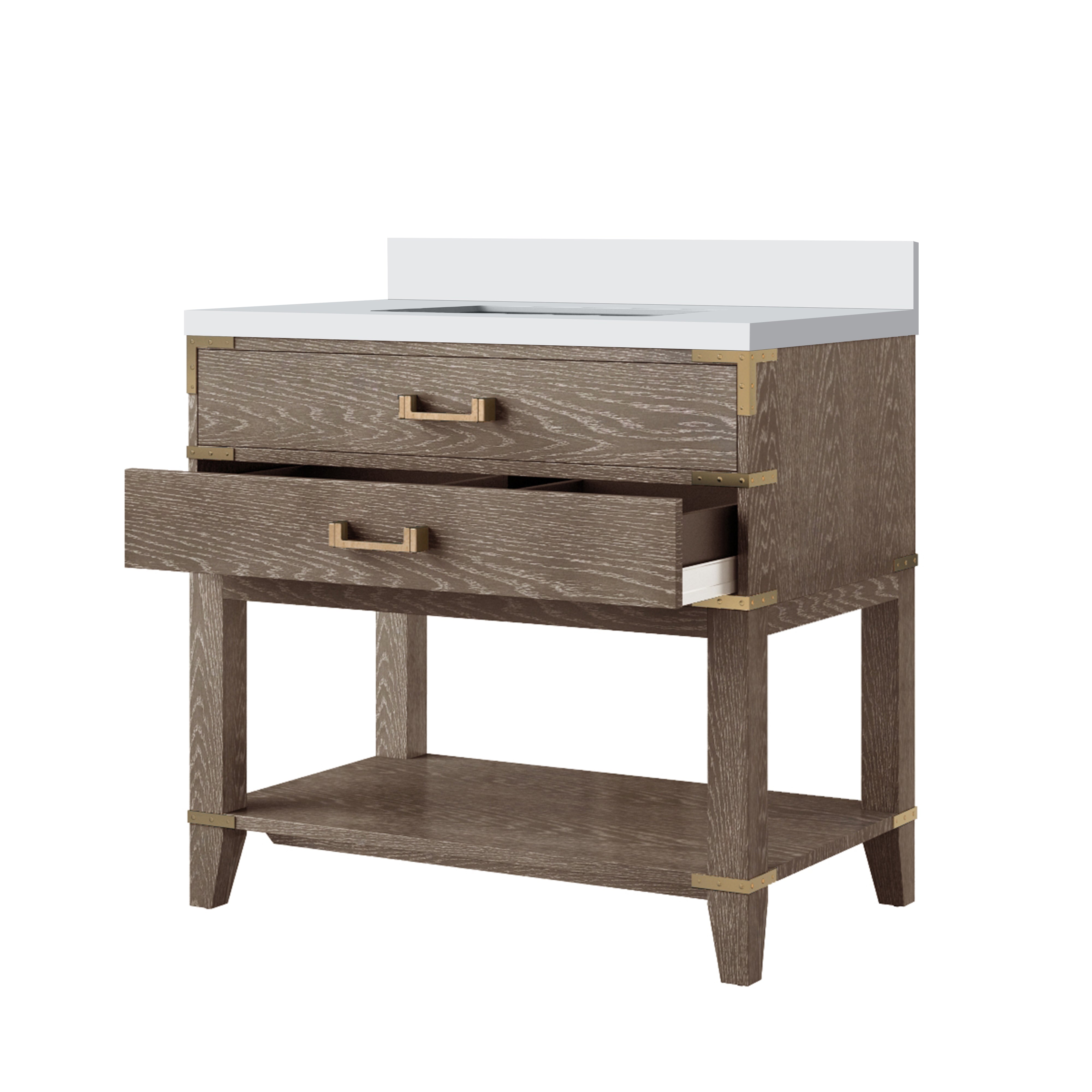 Norwalk 36 in W x 22 in D Grey Oak Single Bath Vanity