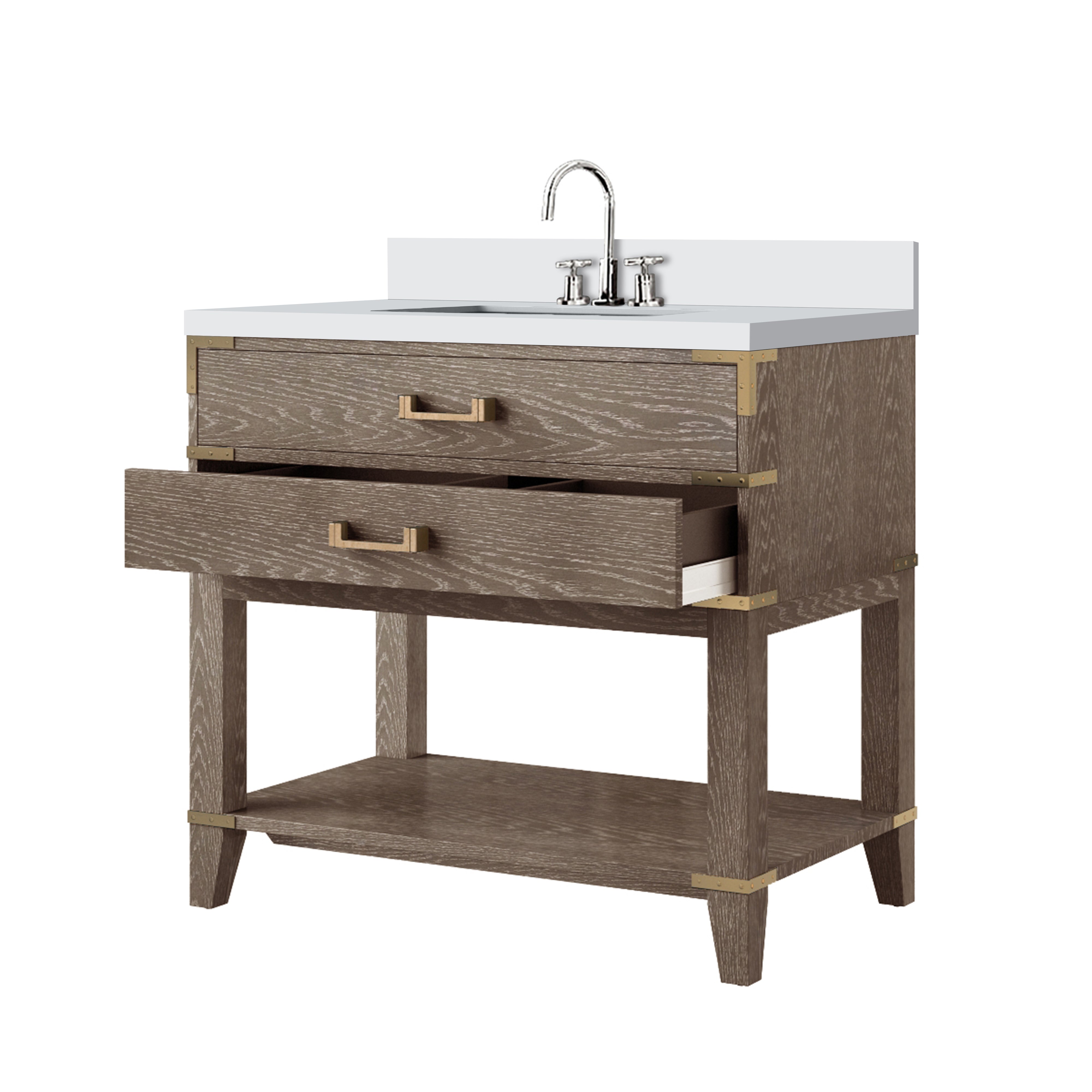 Norwalk 36 in W x 22 in D Grey Oak Single Bath Vanity