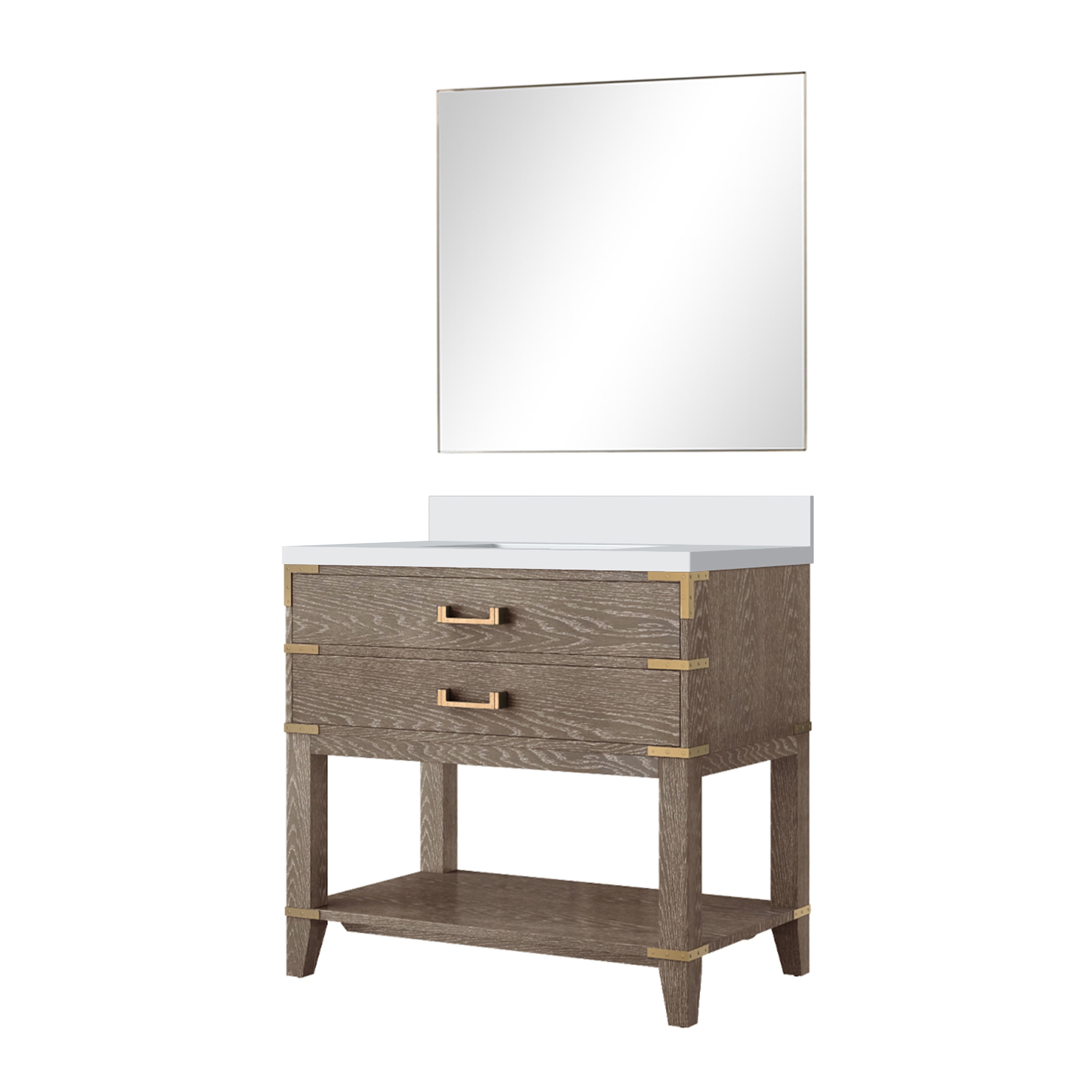 Norwalk 36 in W x 22 in D Grey Oak Single Bath Vanity