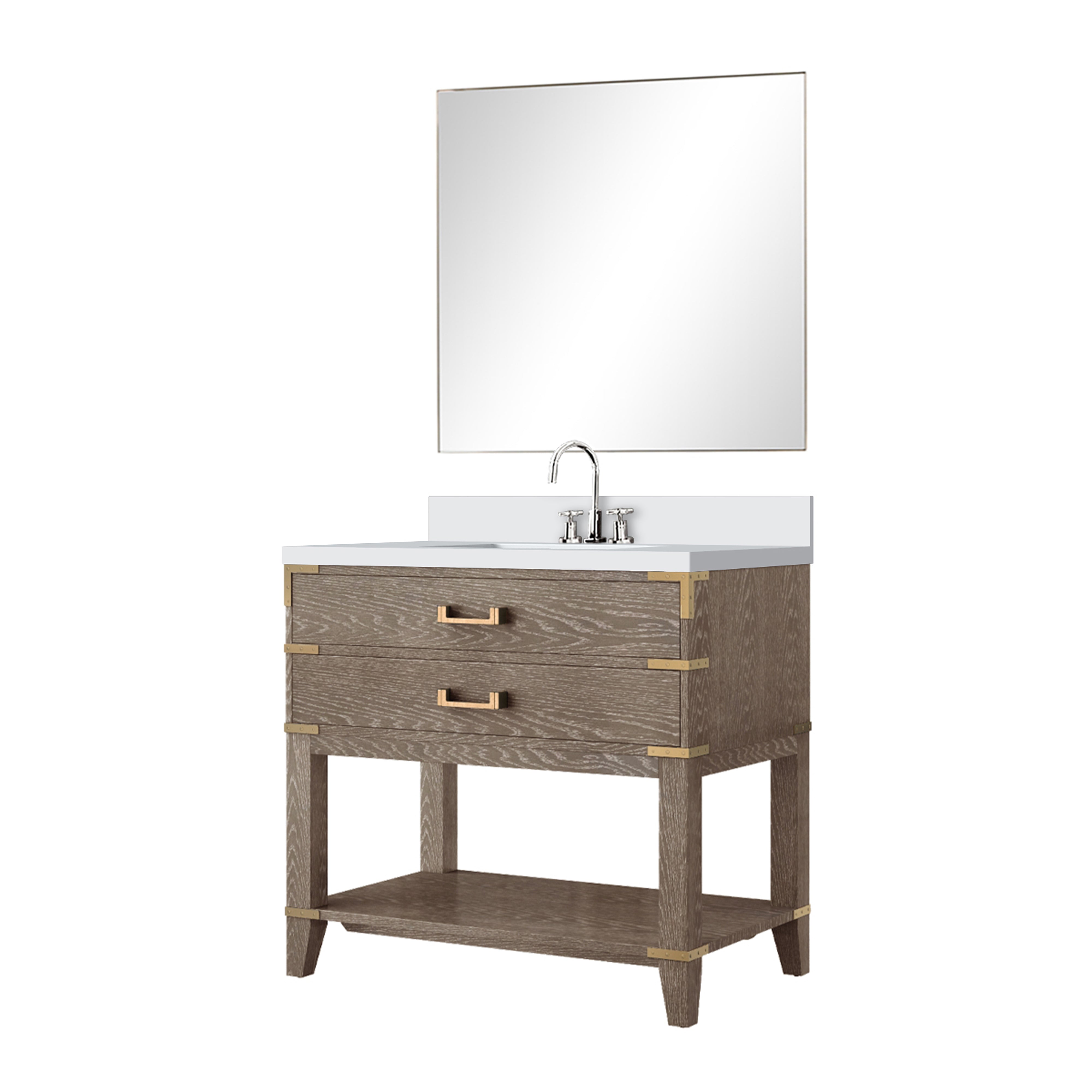 Norwalk 36 in W x 22 in D Grey Oak Single Bath Vanity