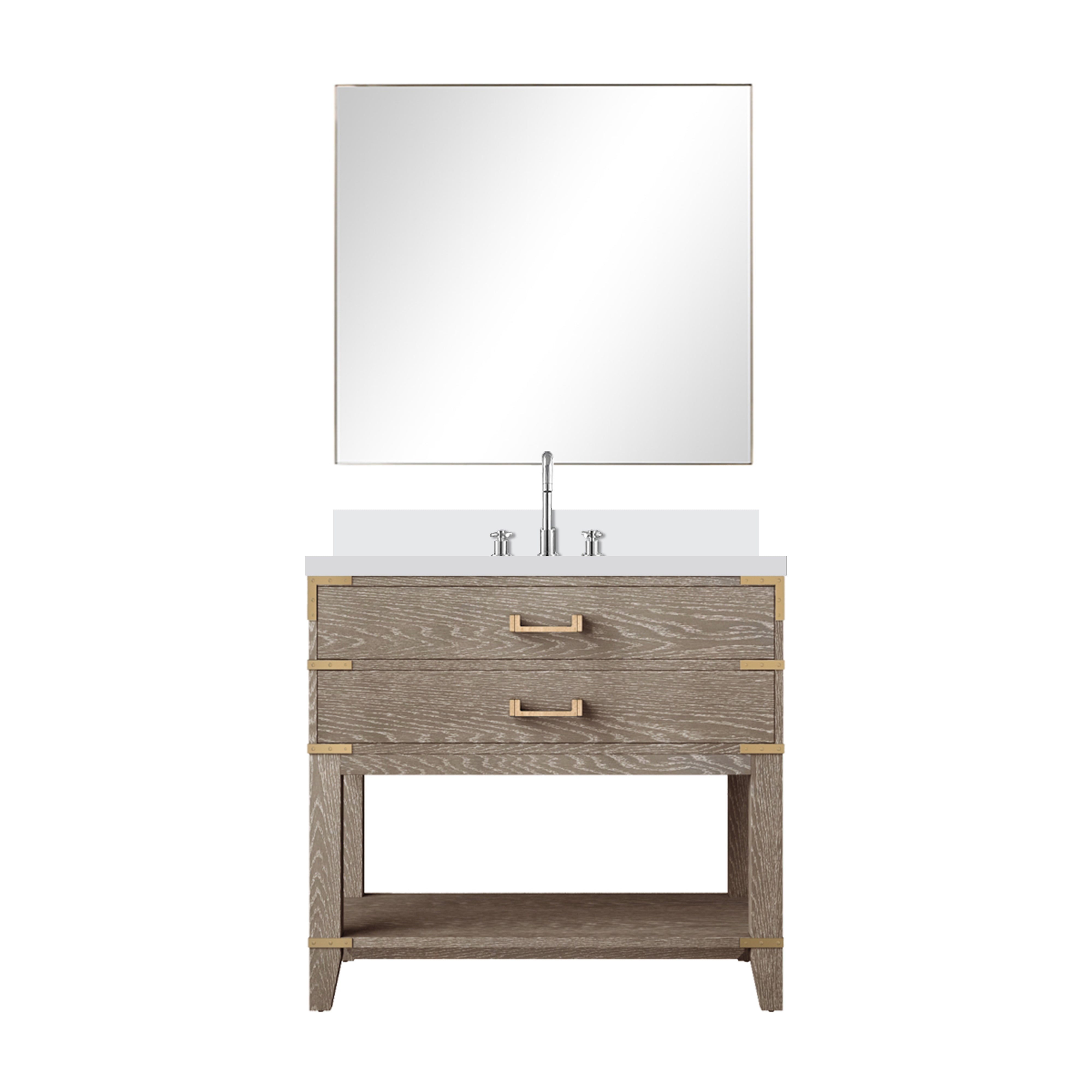 Norwalk 36 in W x 22 in D Grey Oak Single Bath Vanity