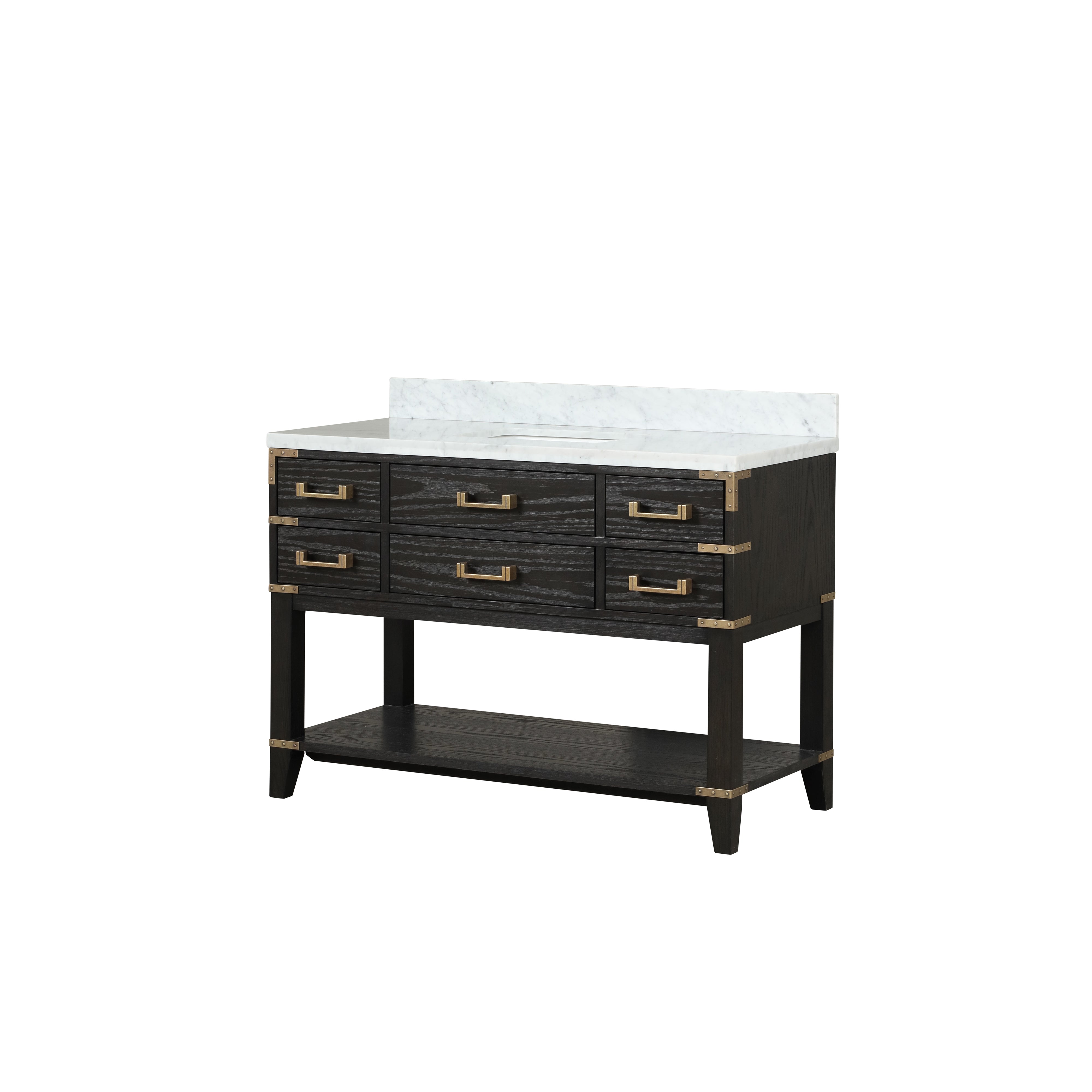 Norwalk 48 in W x 22 in D Black Oak Single Bath Vanity