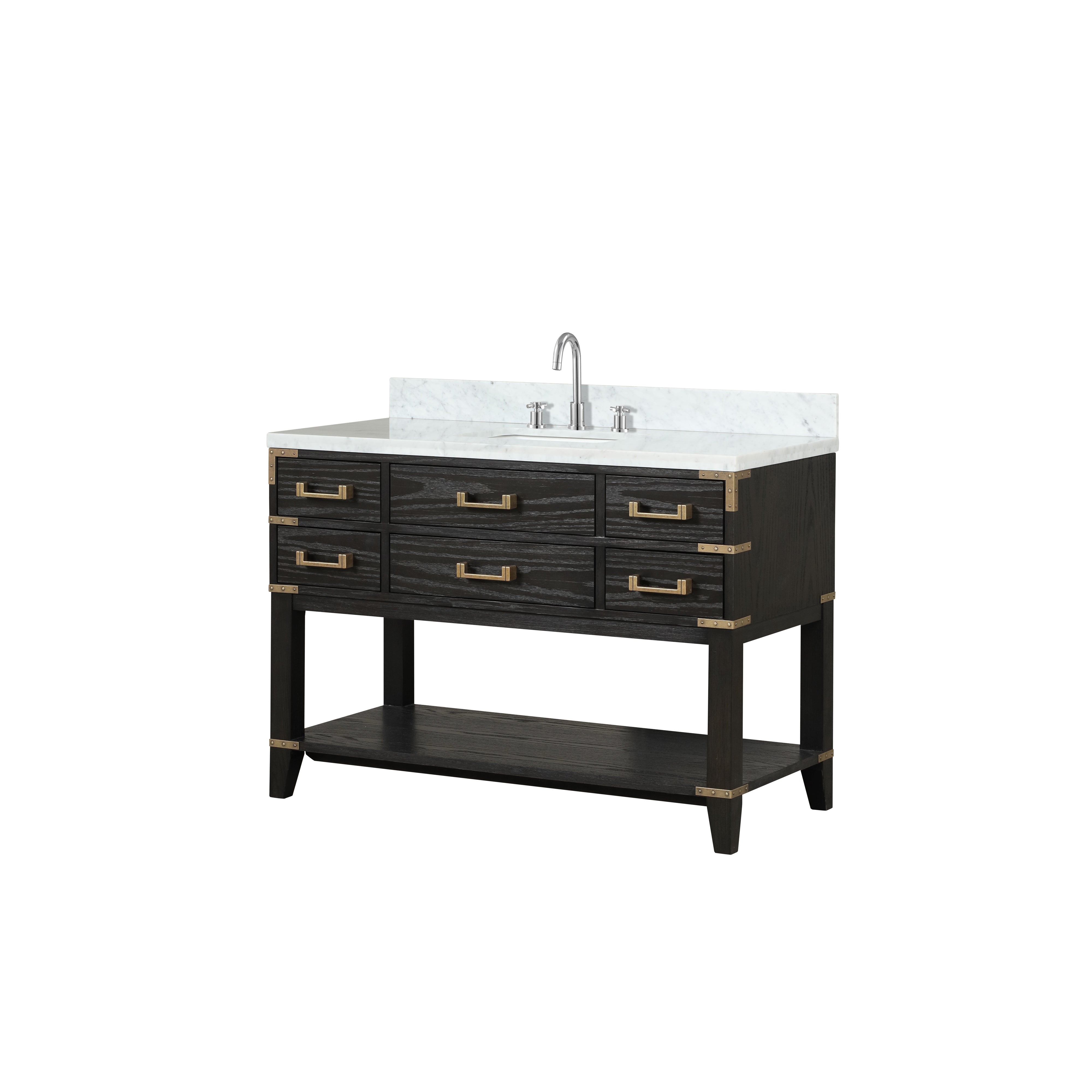 Norwalk 48 in W x 22 in D Black Oak Single Bath Vanity