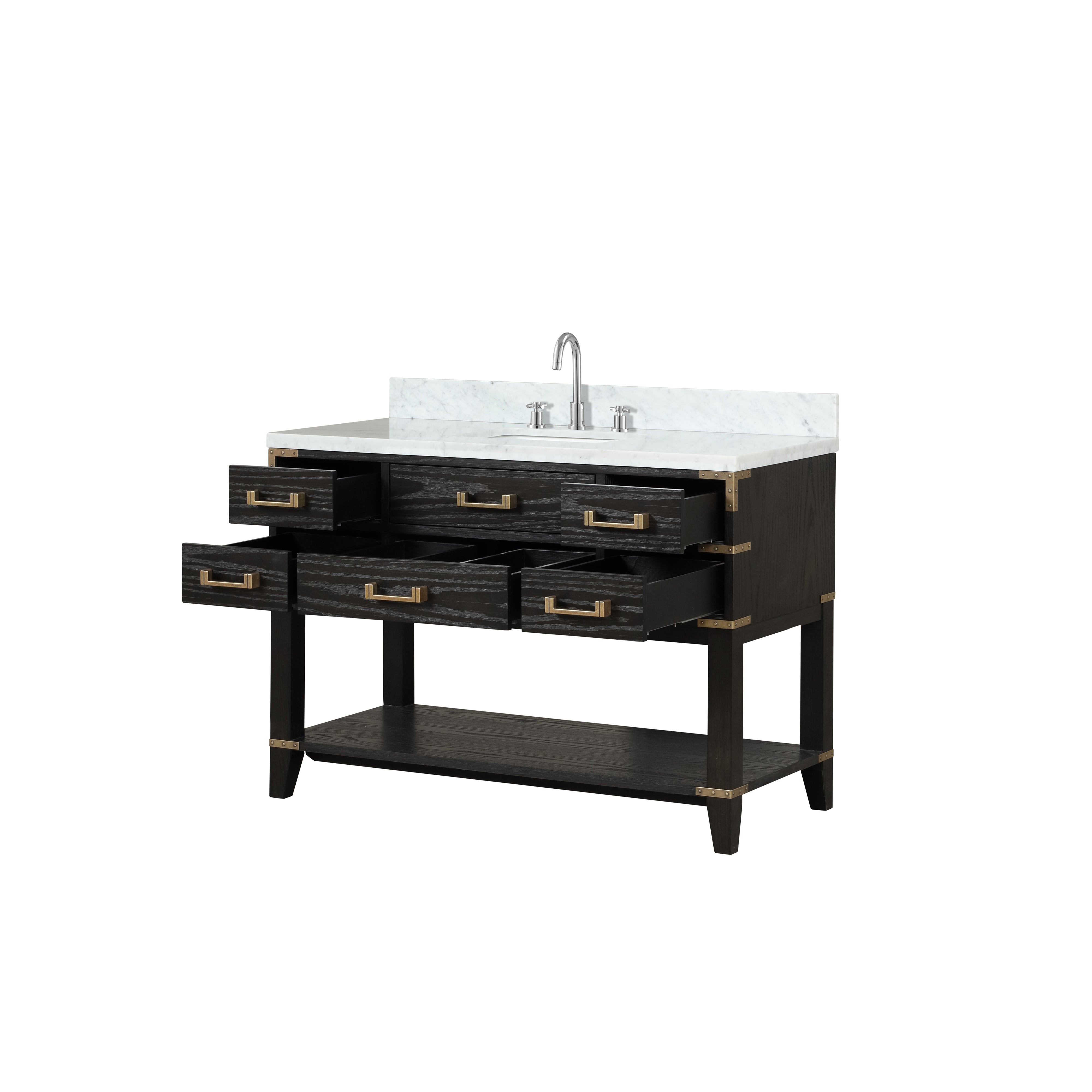 Norwalk 48 in W x 22 in D Black Oak Single Bath Vanity
