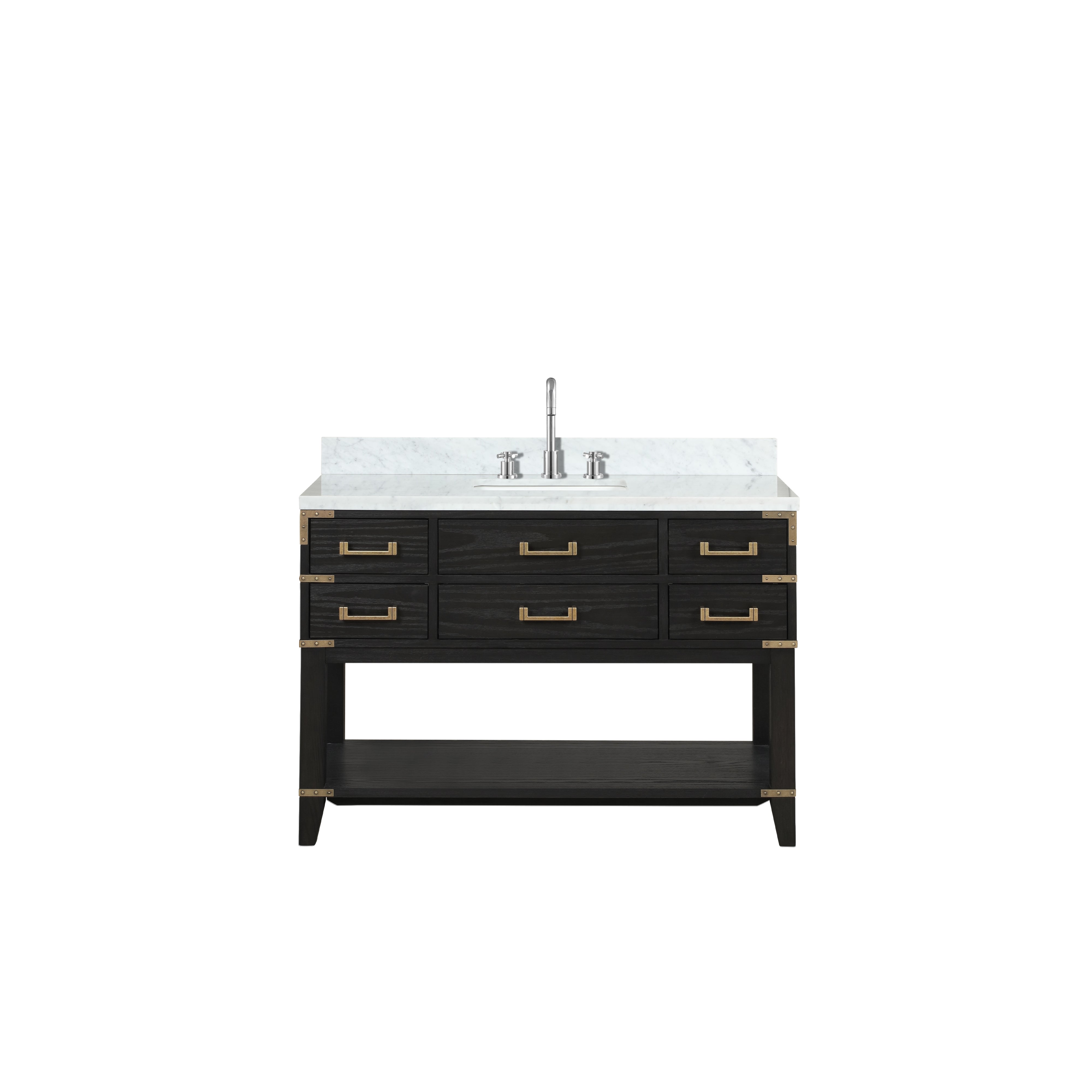 Norwalk 48 in W x 22 in D Black Oak Single Bath Vanity