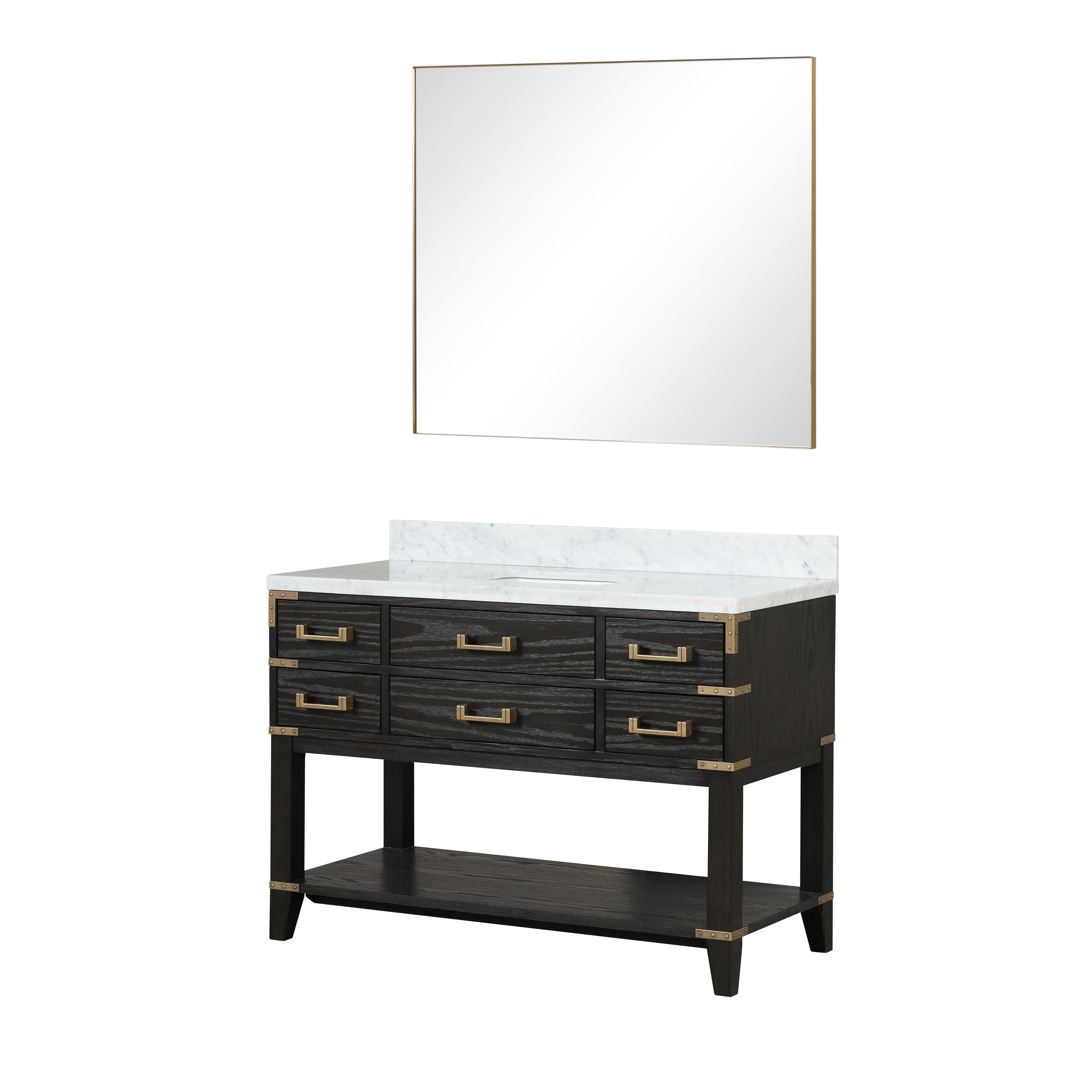 Norwalk 48 in W x 22 in D Black Oak Single Bath Vanity