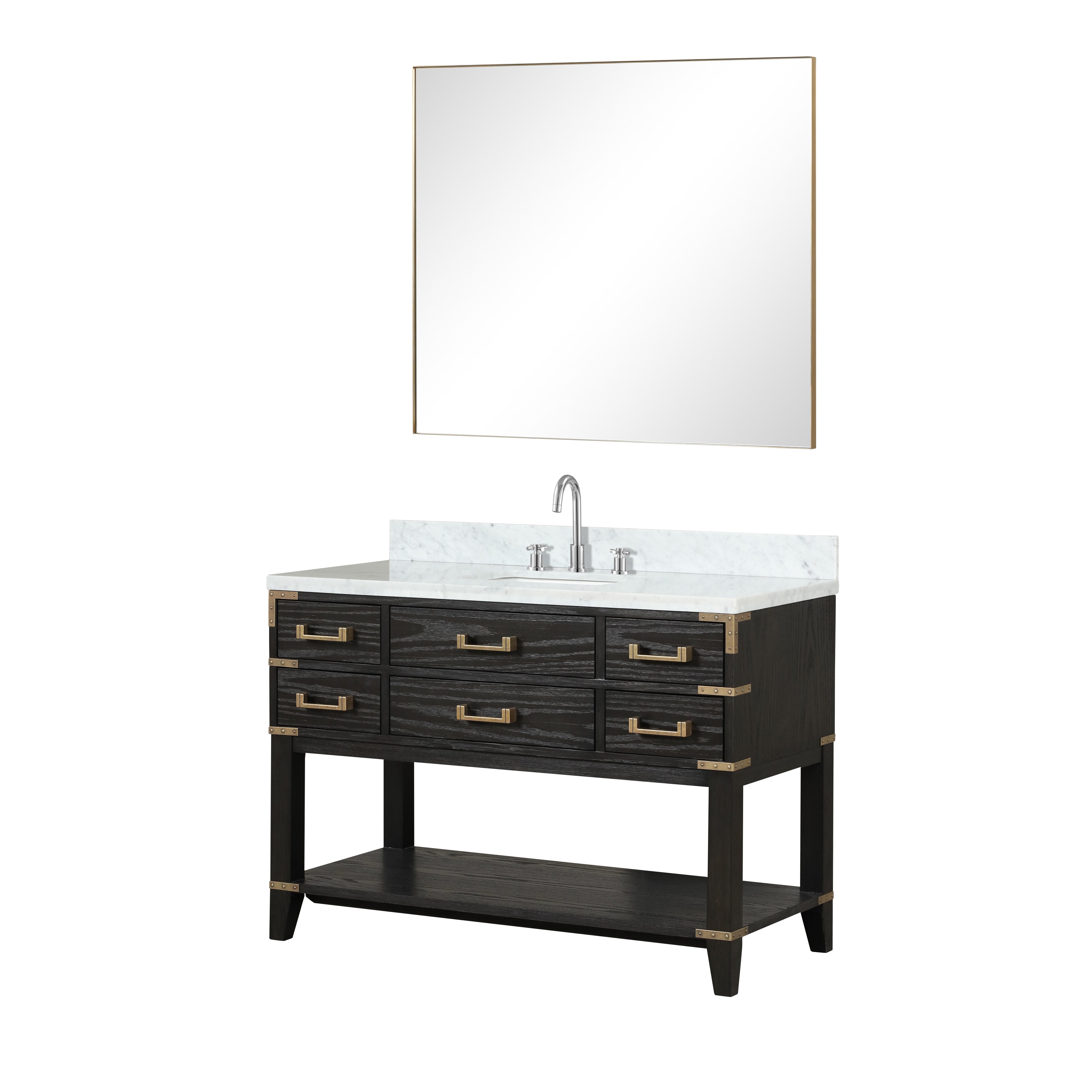 Norwalk 48 in W x 22 in D Black Oak Single Bath Vanity