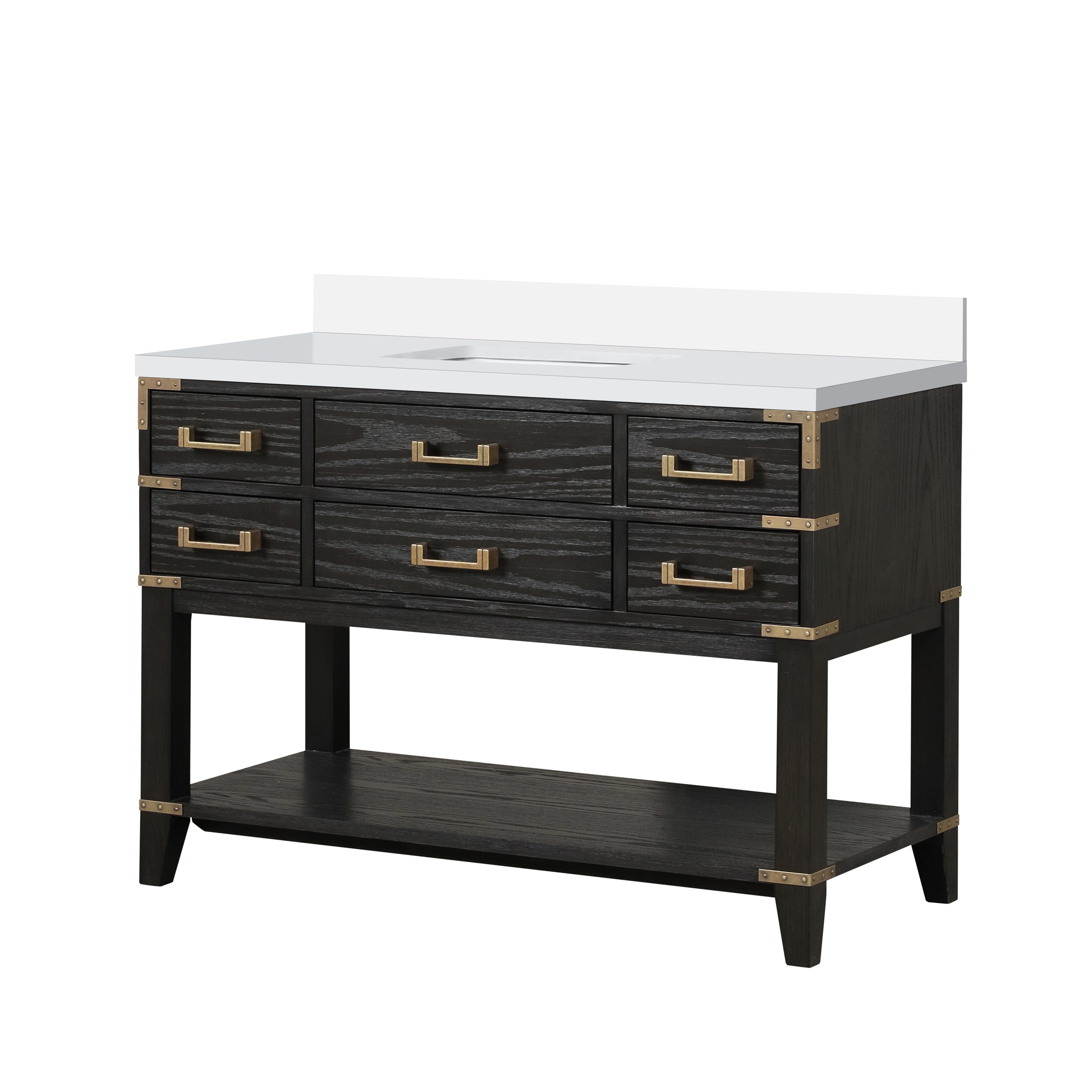 Norwalk 48 in W x 22 in D Black Oak Single Bath Vanity