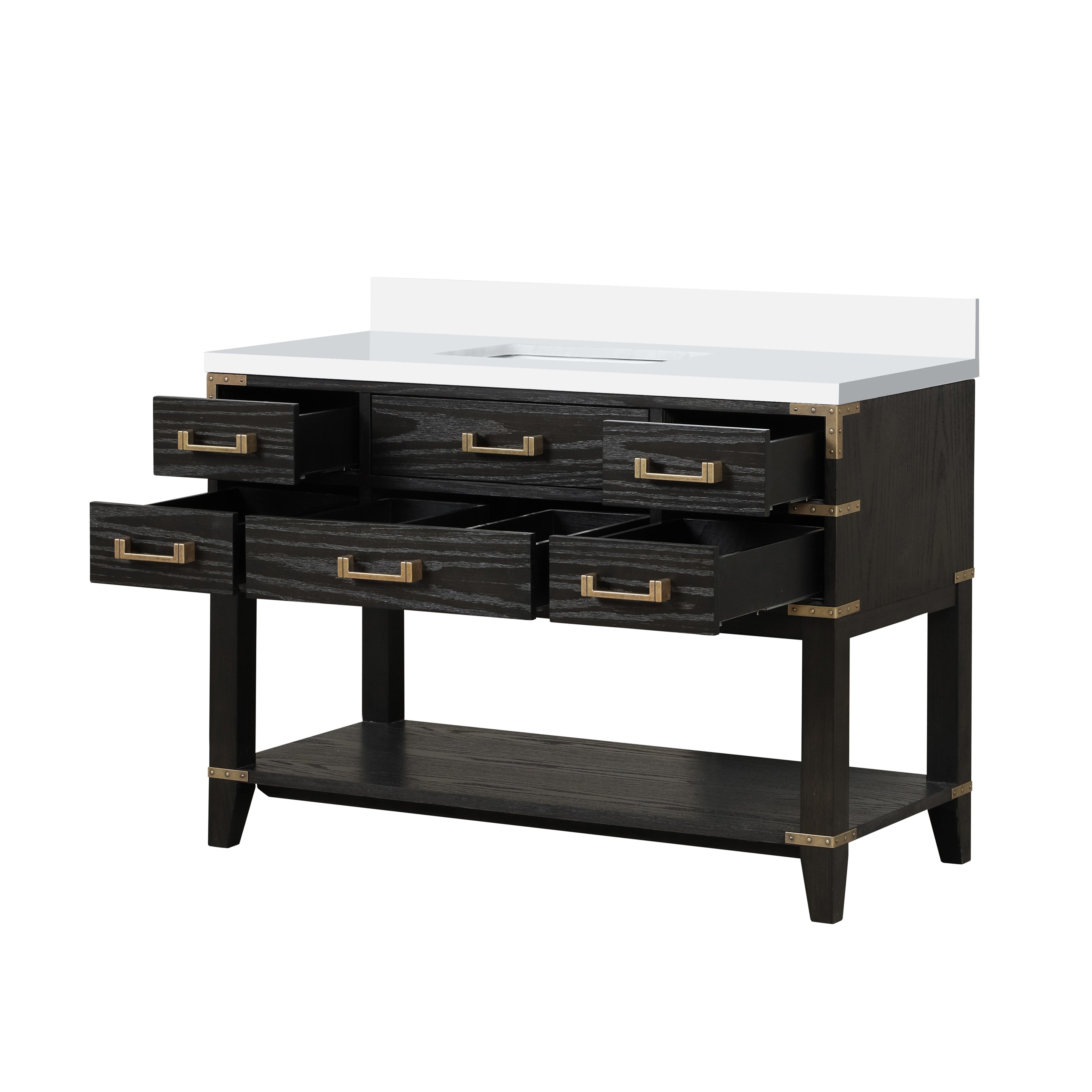 Norwalk 48 in W x 22 in D Black Oak Single Bath Vanity