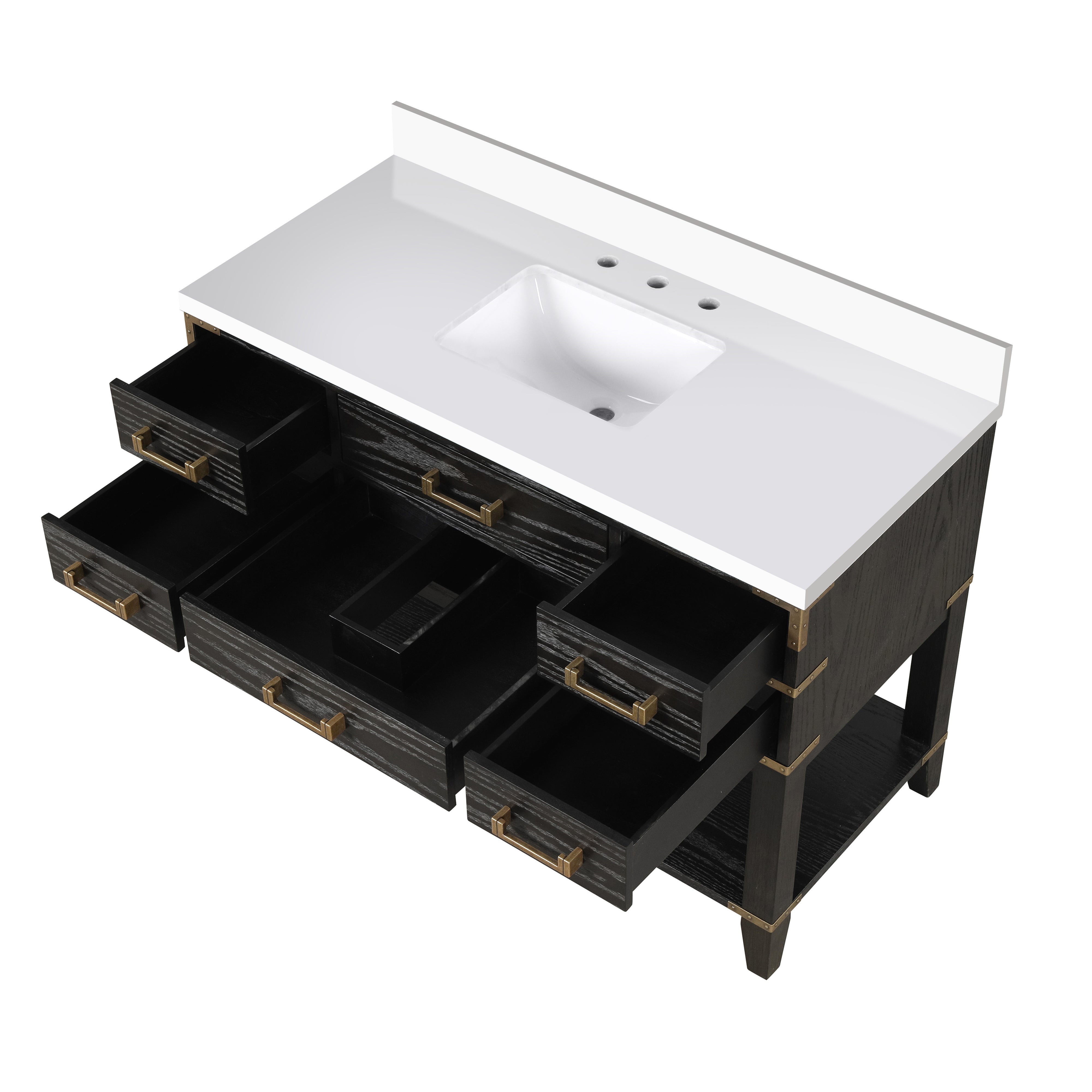 Norwalk 48 in W x 22 in D Black Oak Single Bath Vanity