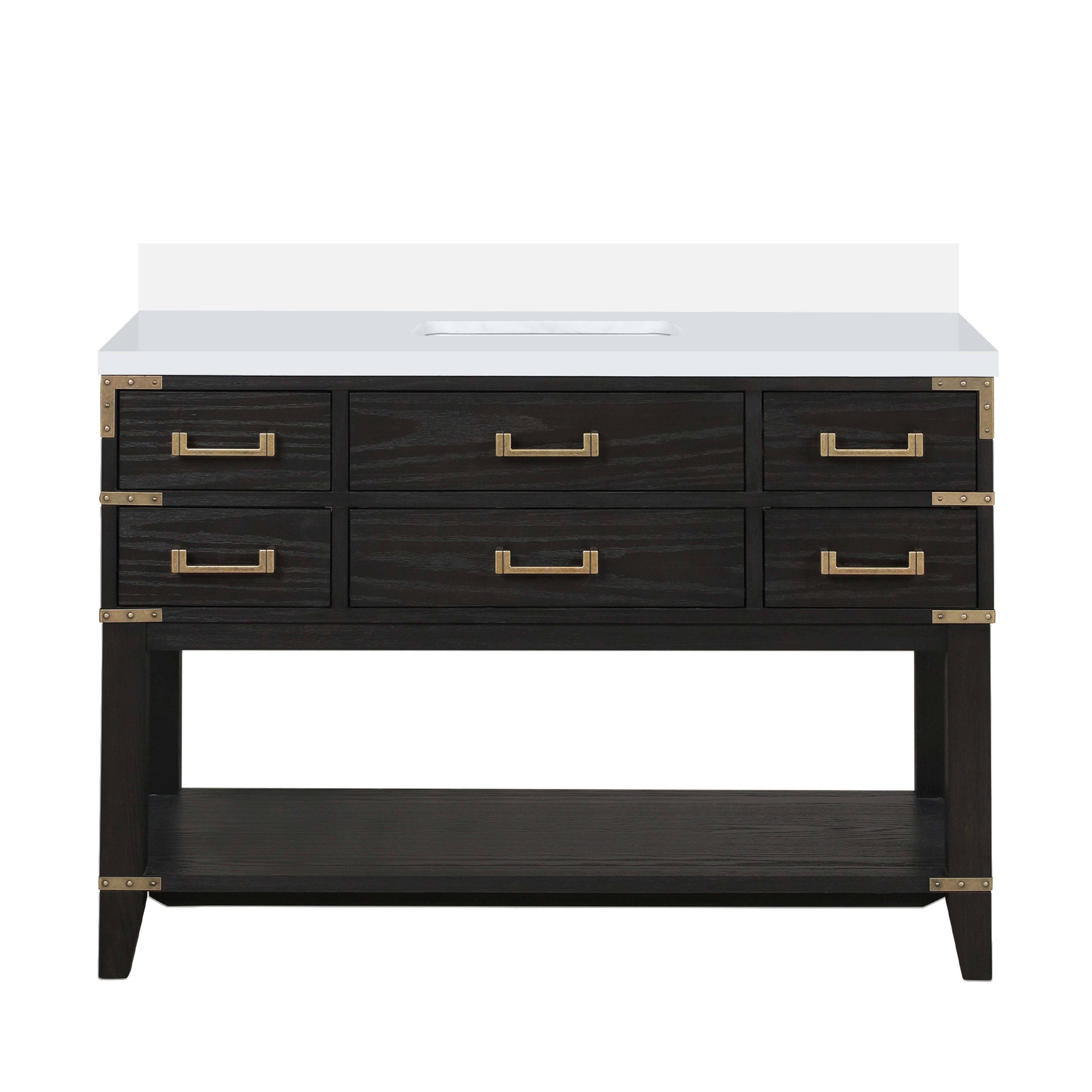 Norwalk 48 in W x 22 in D Black Oak Single Bath Vanity