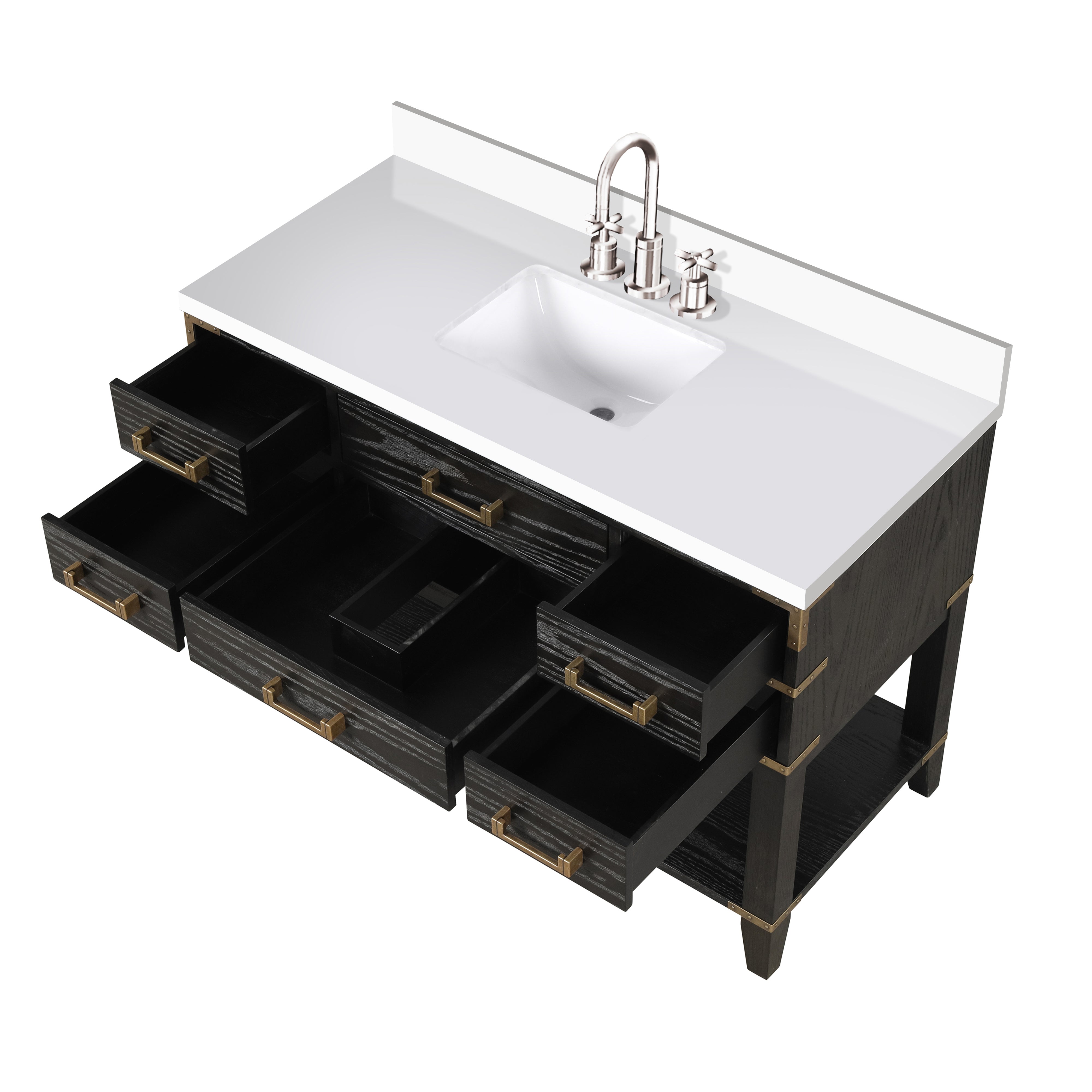 Norwalk 48 in W x 22 in D Black Oak Single Bath Vanity