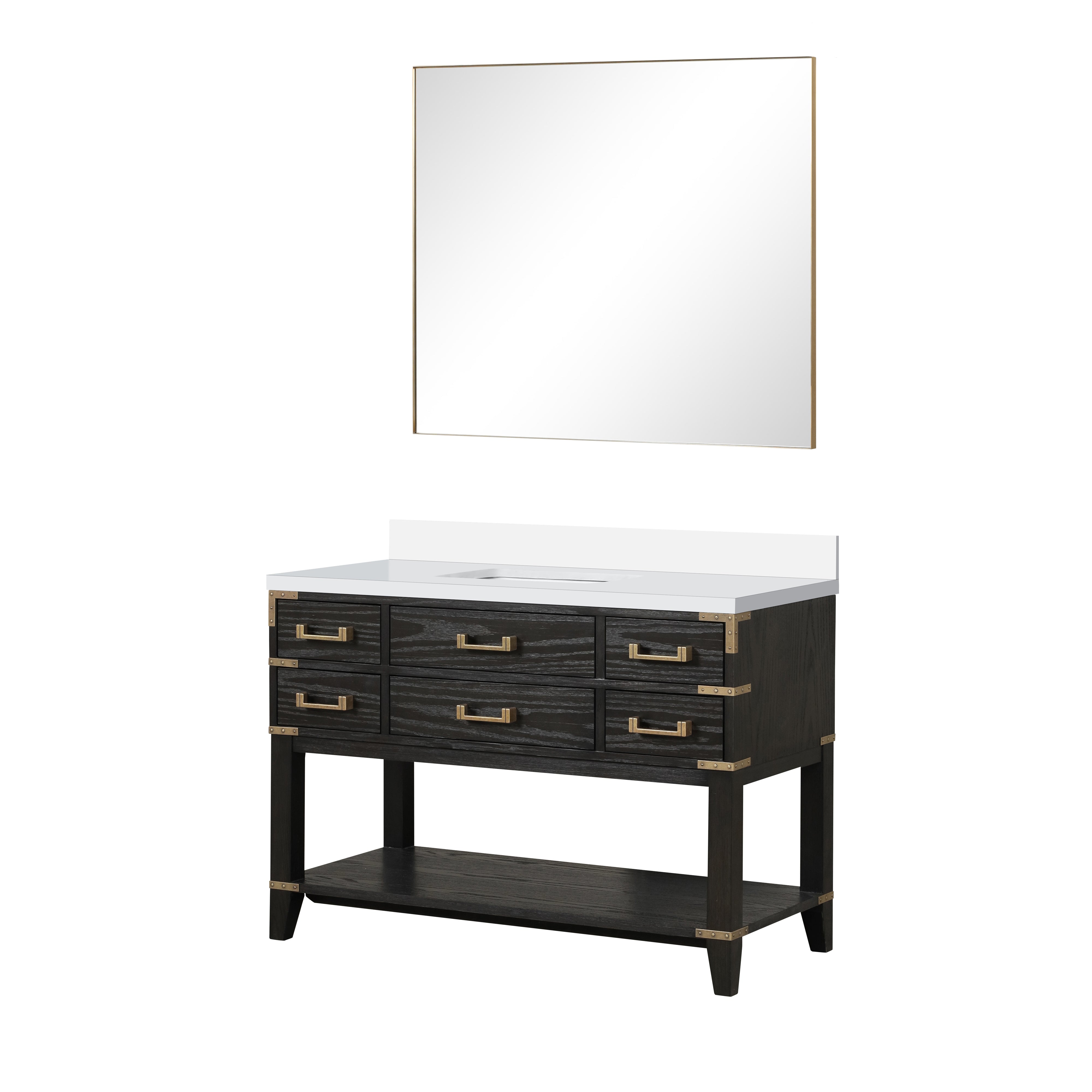 Norwalk 48 in W x 22 in D Black Oak Single Bath Vanity