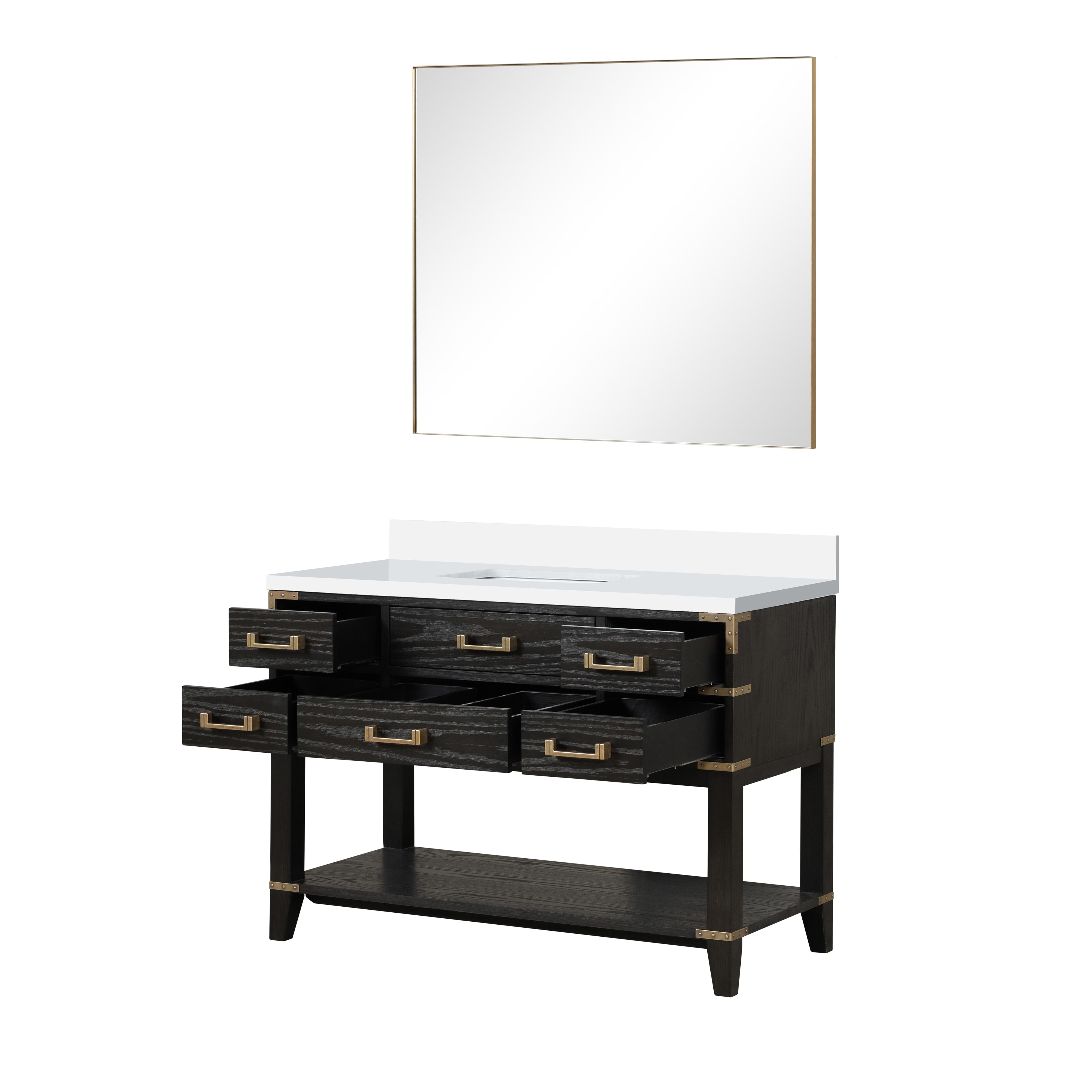 Norwalk 48 in W x 22 in D Black Oak Single Bath Vanity