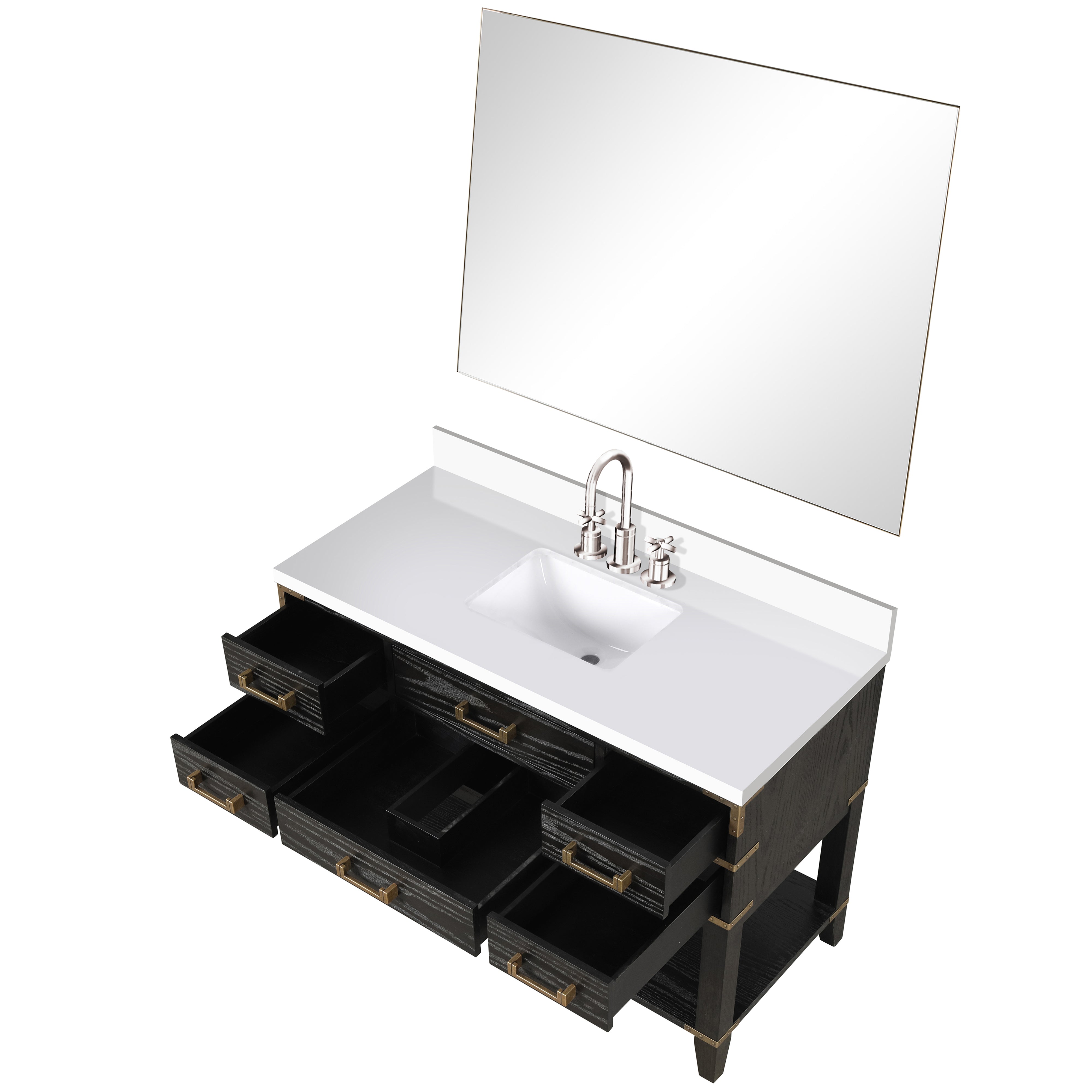 Norwalk 48 in W x 22 in D Black Oak Single Bath Vanity