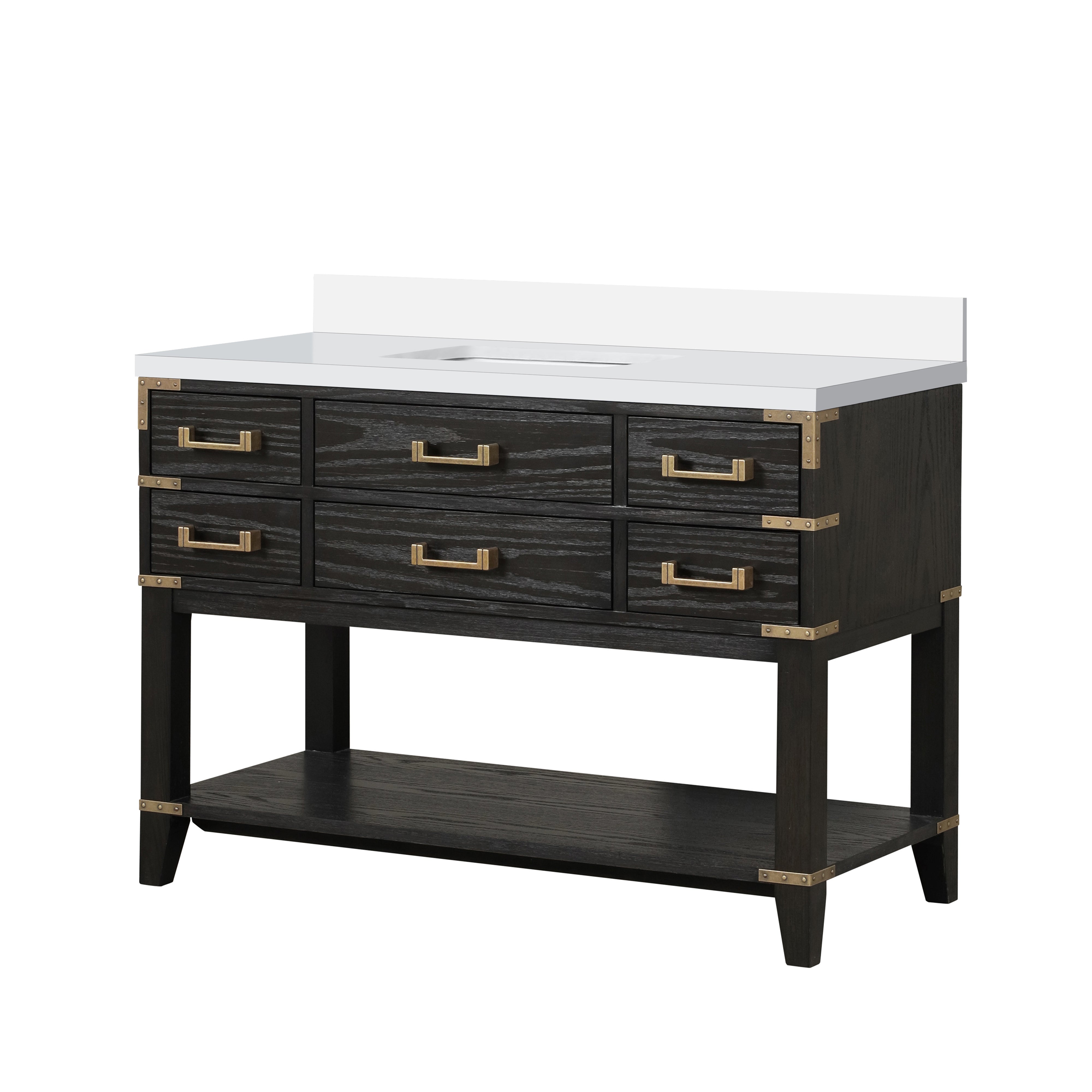 Norwalk 48 in W x 22 in D Black Oak Single Bath Vanity