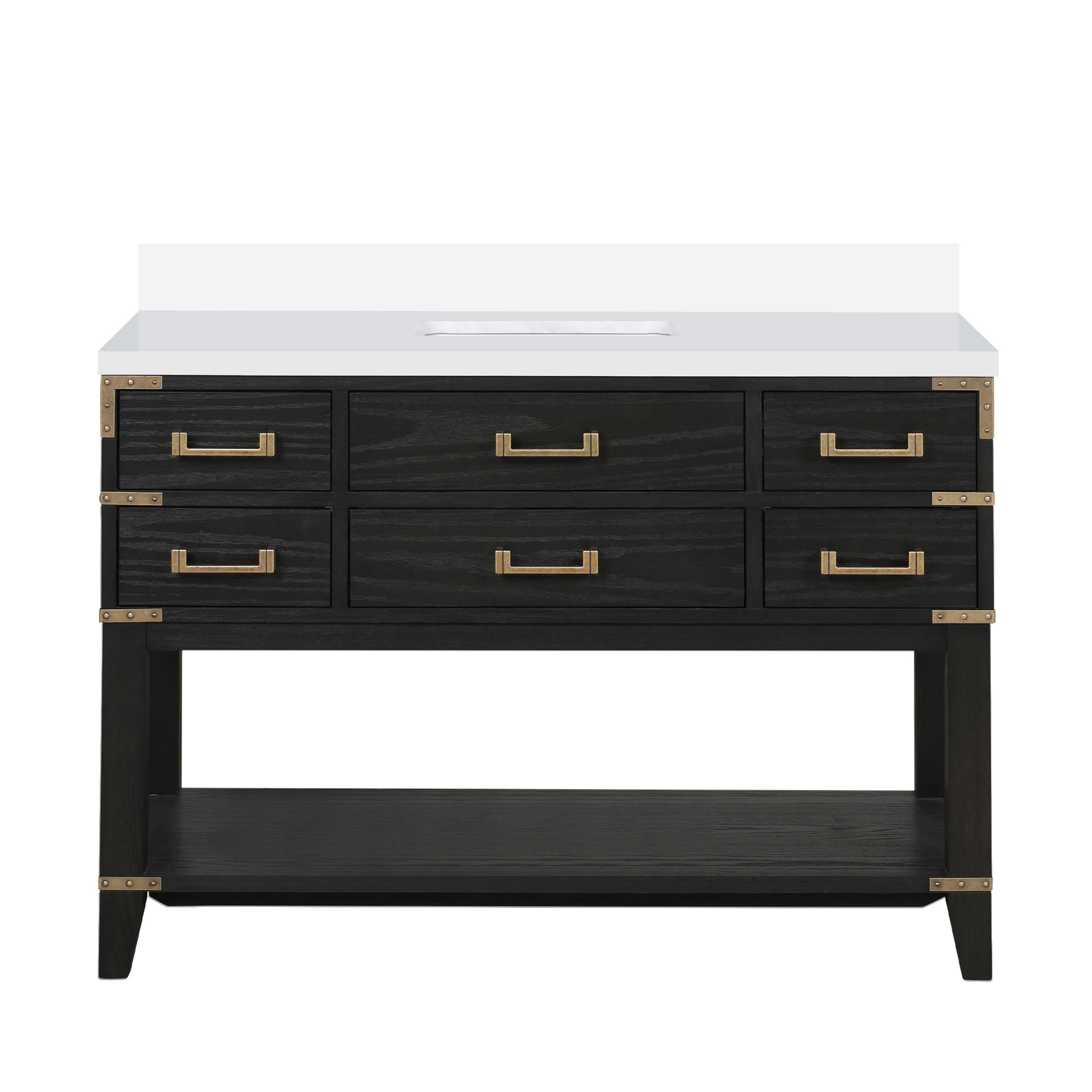 Norwalk 48 in W x 22 in D Black Oak Single Bath Vanity
