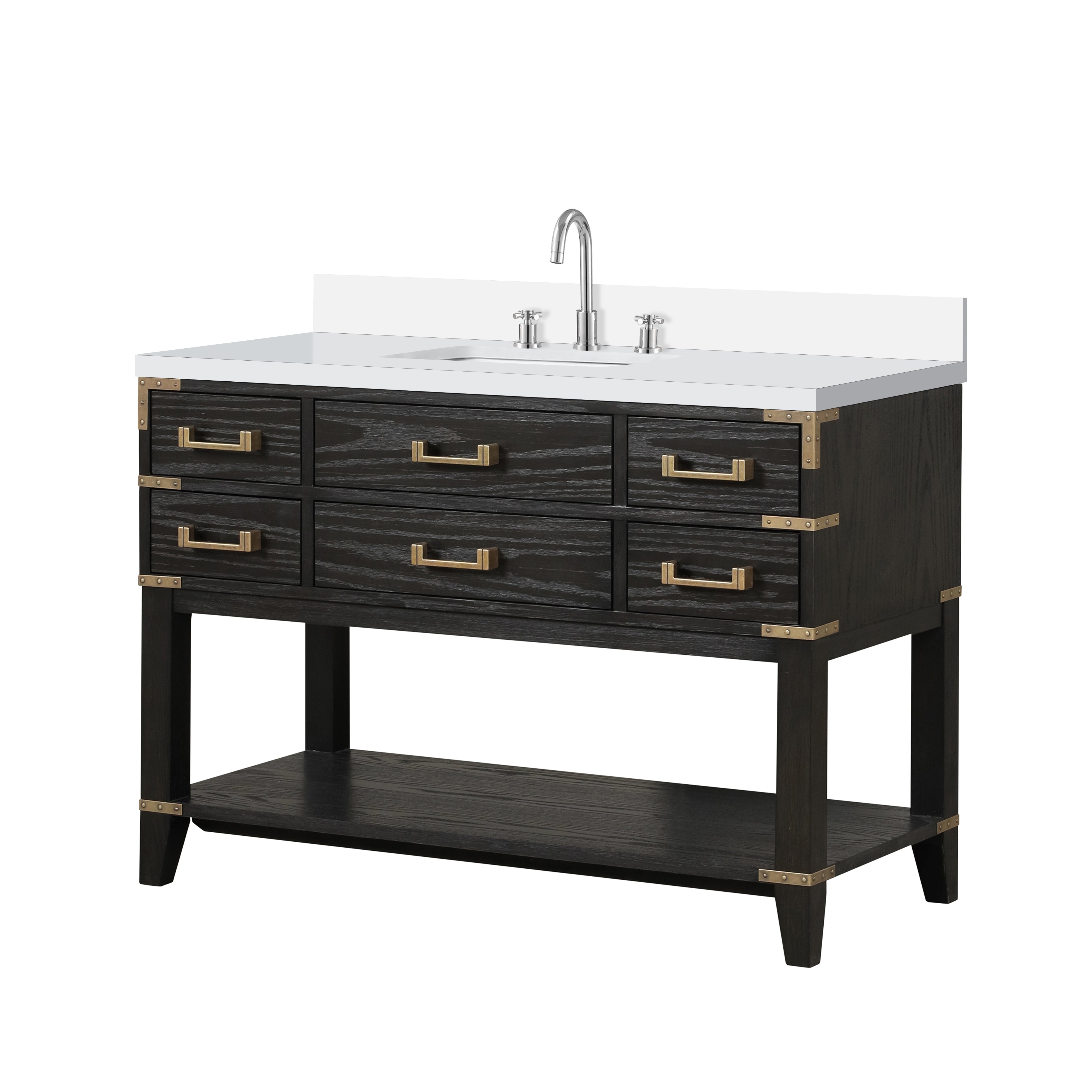 Norwalk 48 in W x 22 in D Black Oak Single Bath Vanity