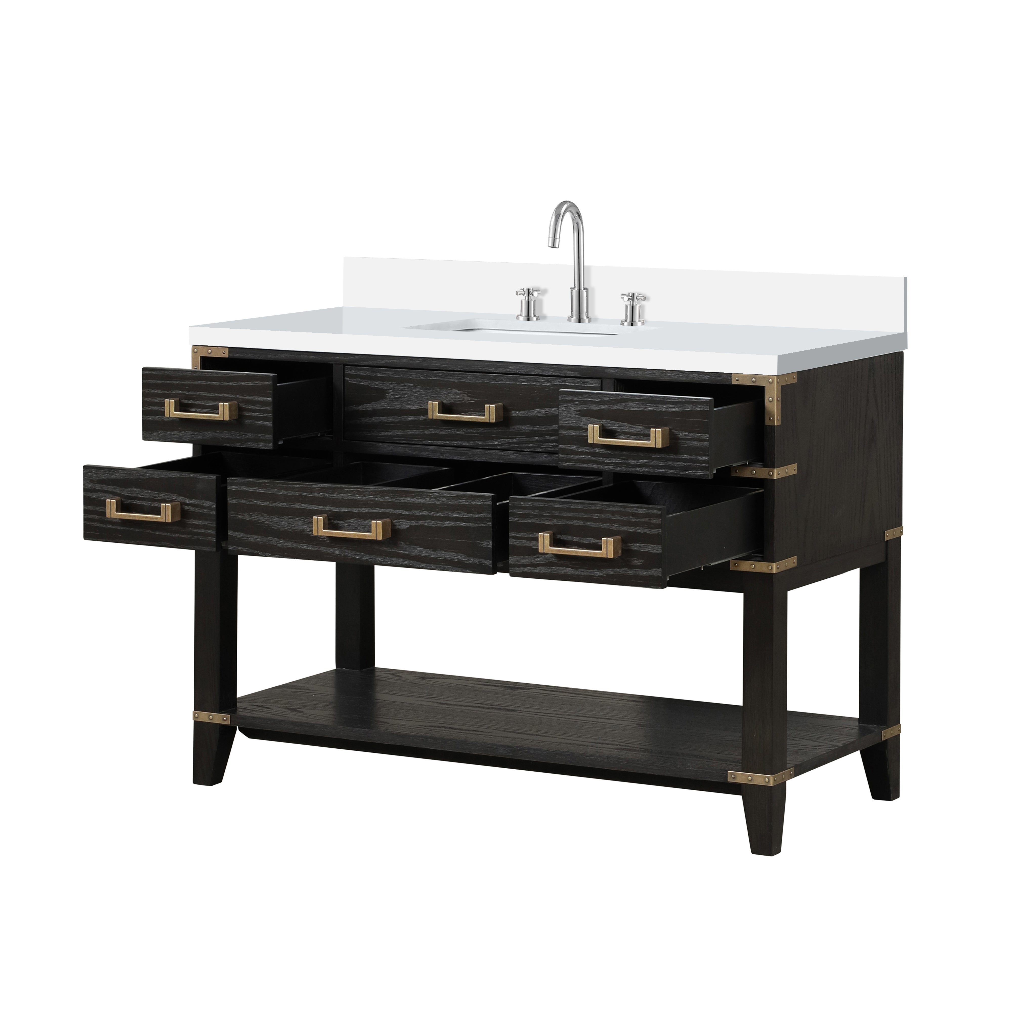 Norwalk 48 in W x 22 in D Black Oak Single Bath Vanity