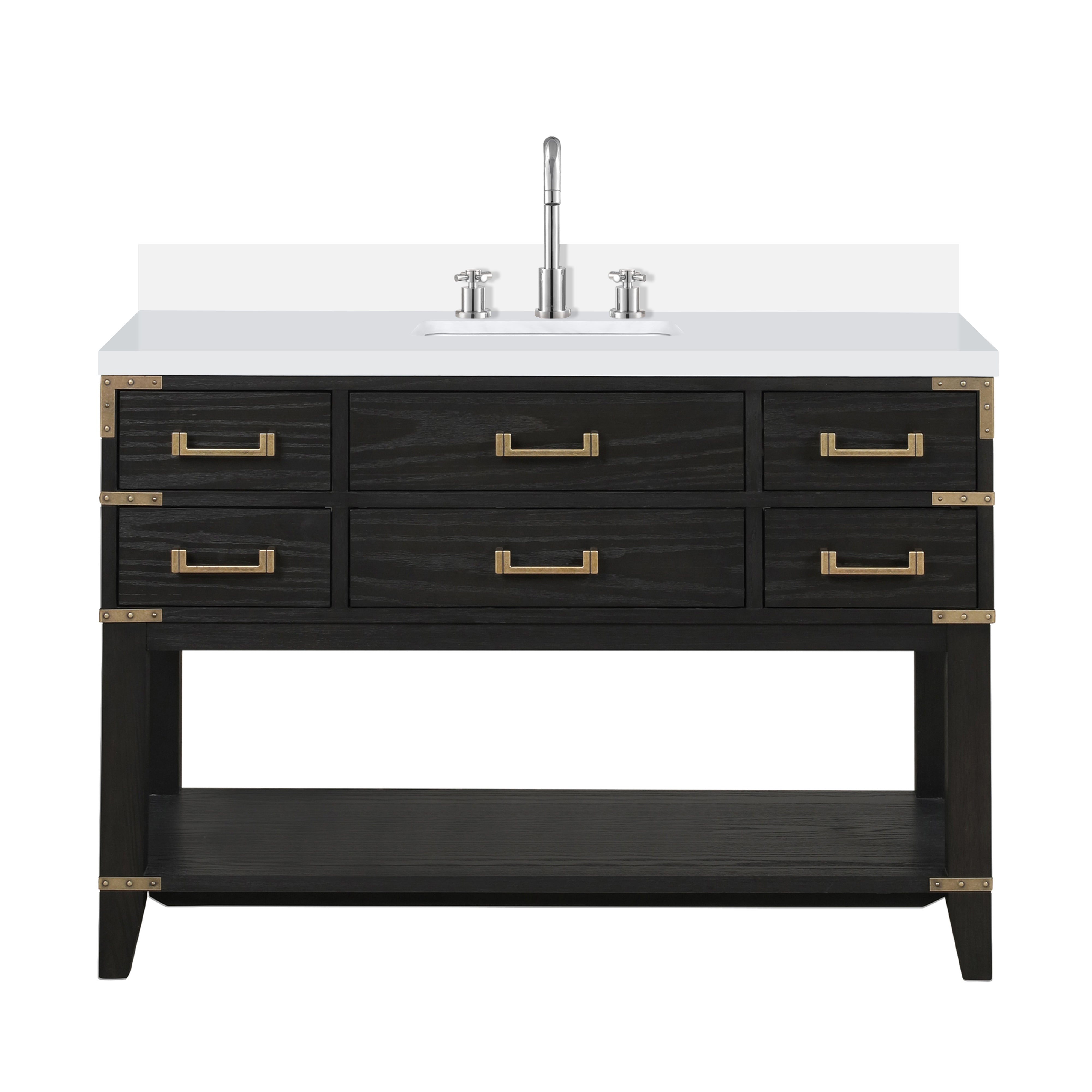 Norwalk 48 in W x 22 in D Black Oak Single Bath Vanity
