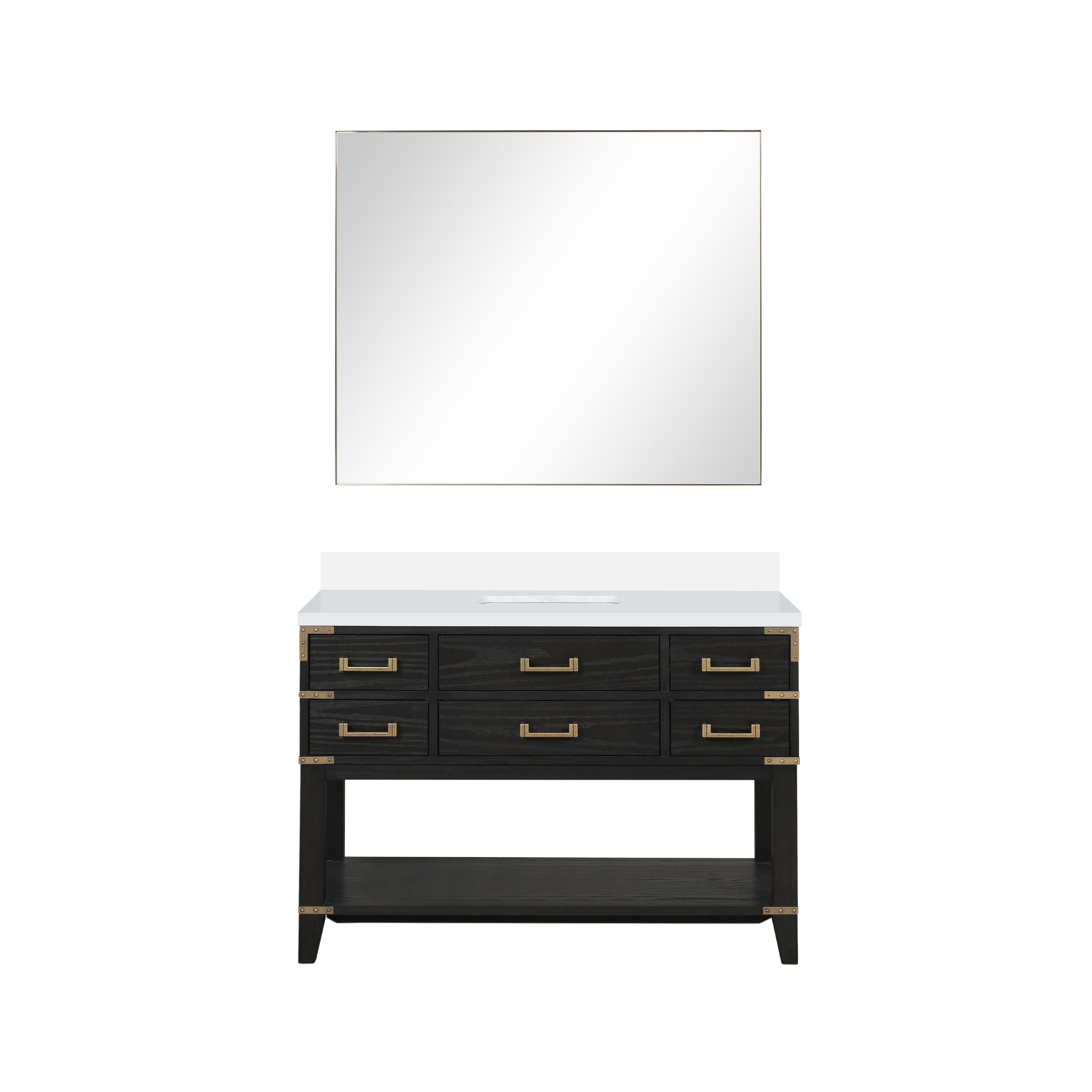 Norwalk 48 in W x 22 in D Black Oak Single Bath Vanity