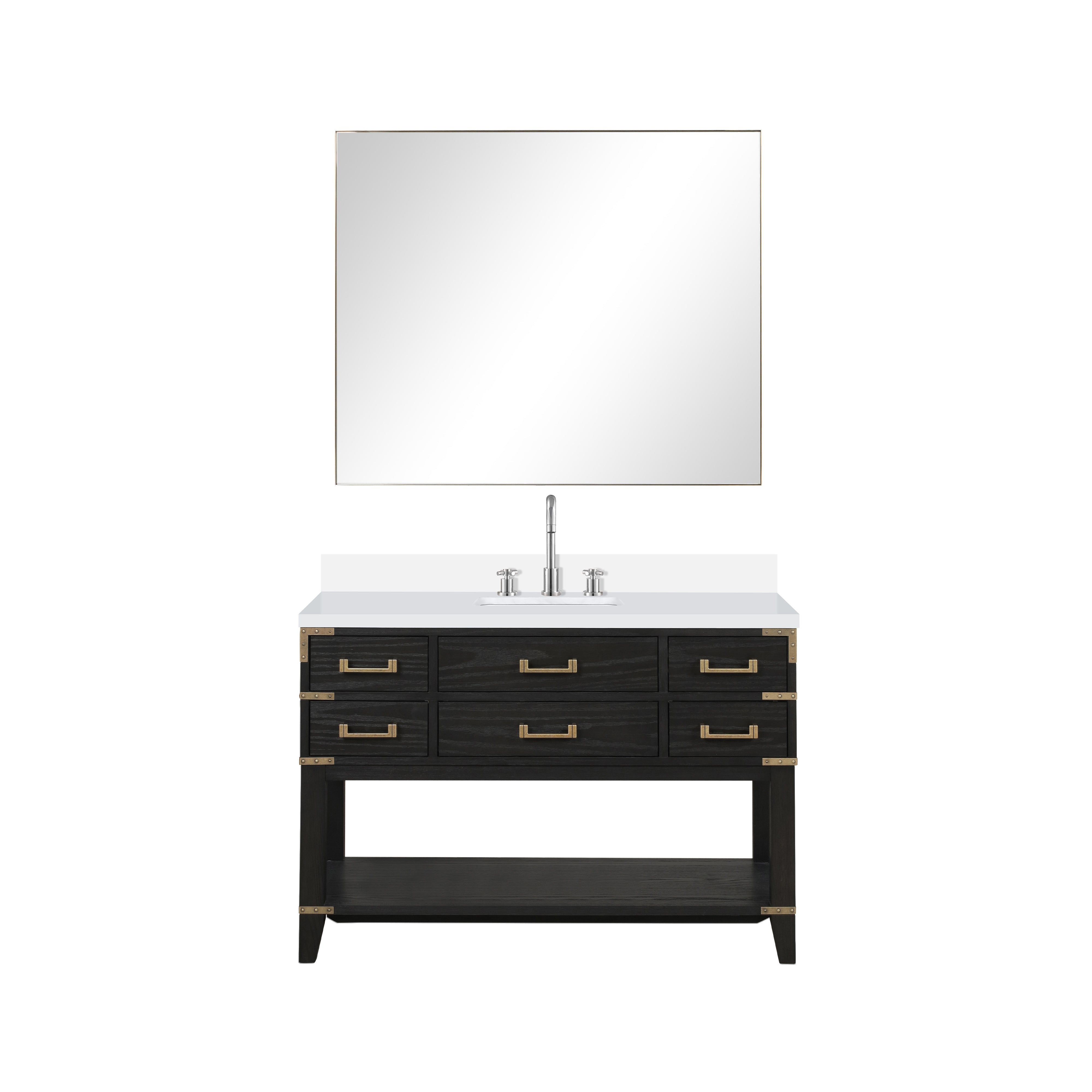 Norwalk 48 in W x 22 in D Black Oak Single Bath Vanity